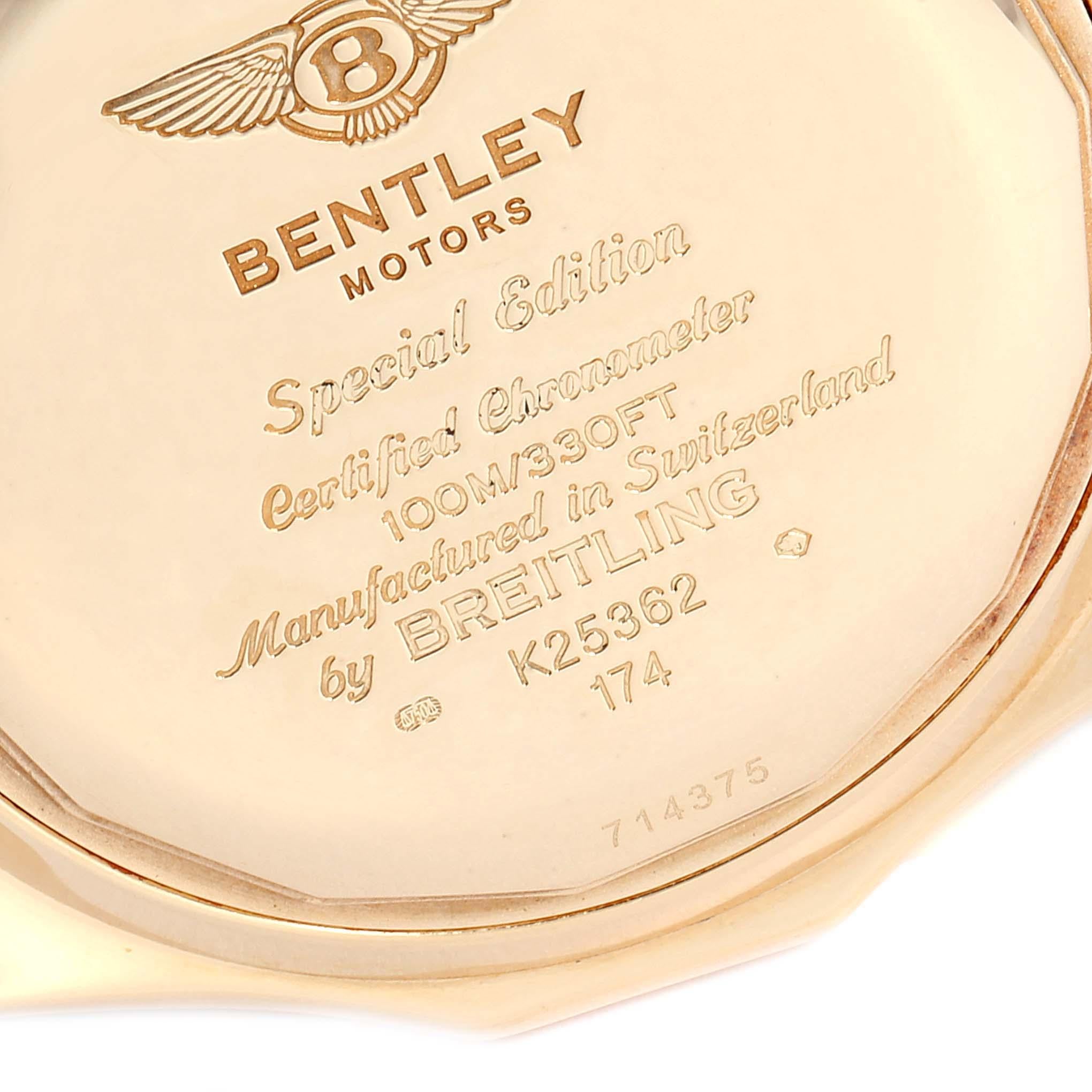Breitling Bentley Yellow Gold Black Dial Chronograph Watch K25362 For Sale 1