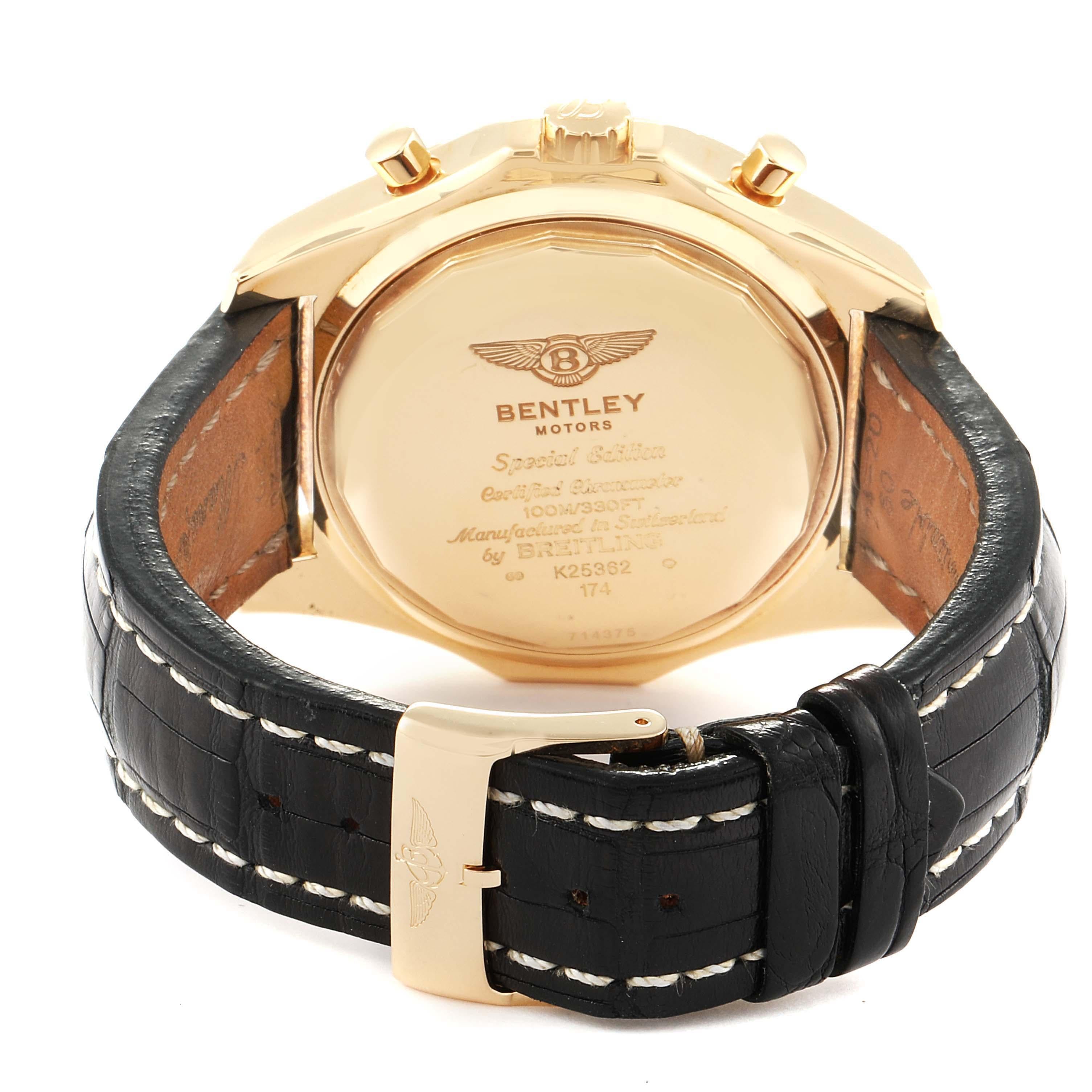 Breitling Bentley Yellow Gold Black Dial Chronograph Watch K25362 For Sale 2