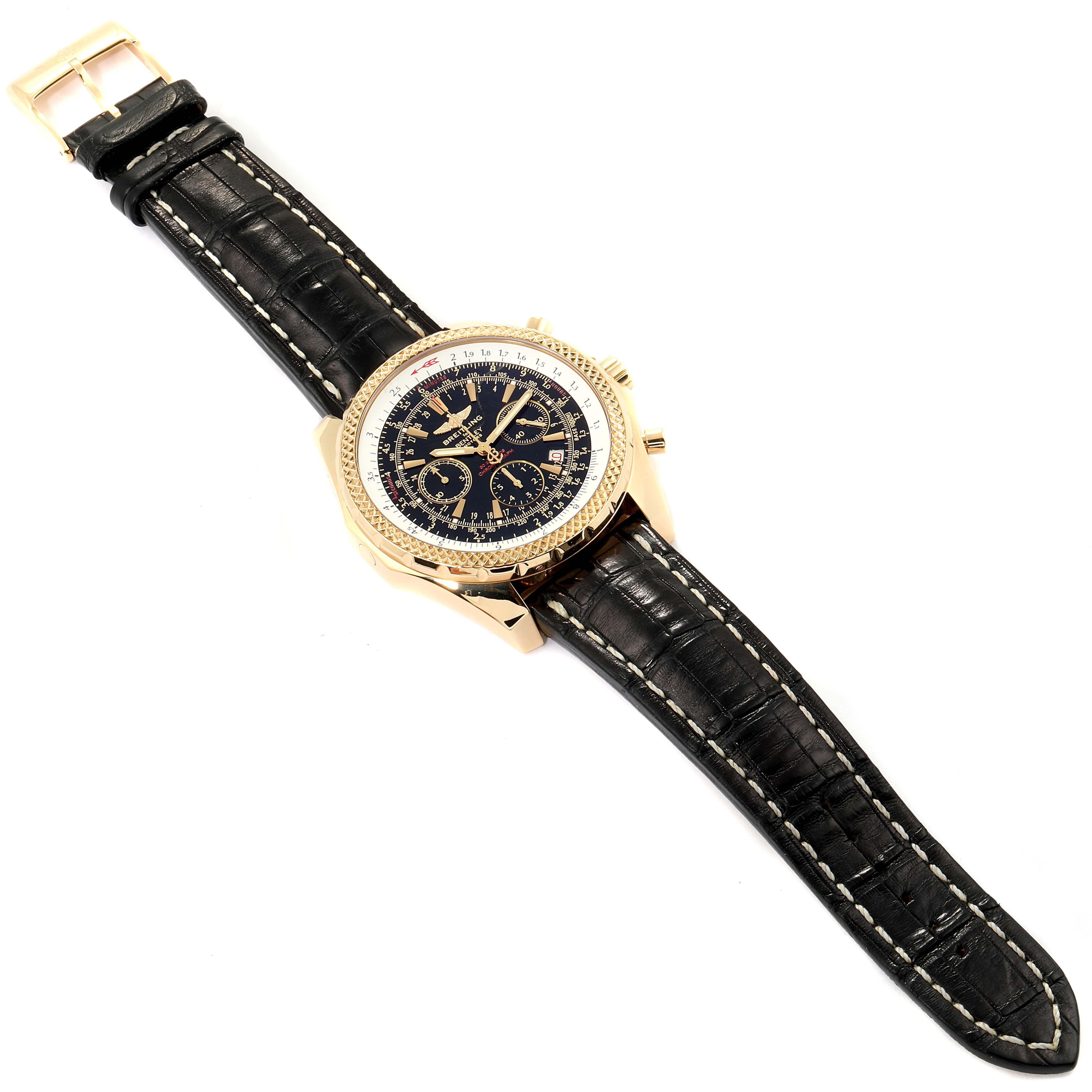 Breitling Bentley Yellow Gold Black Dial Chronograph Watch K25362 For Sale 3