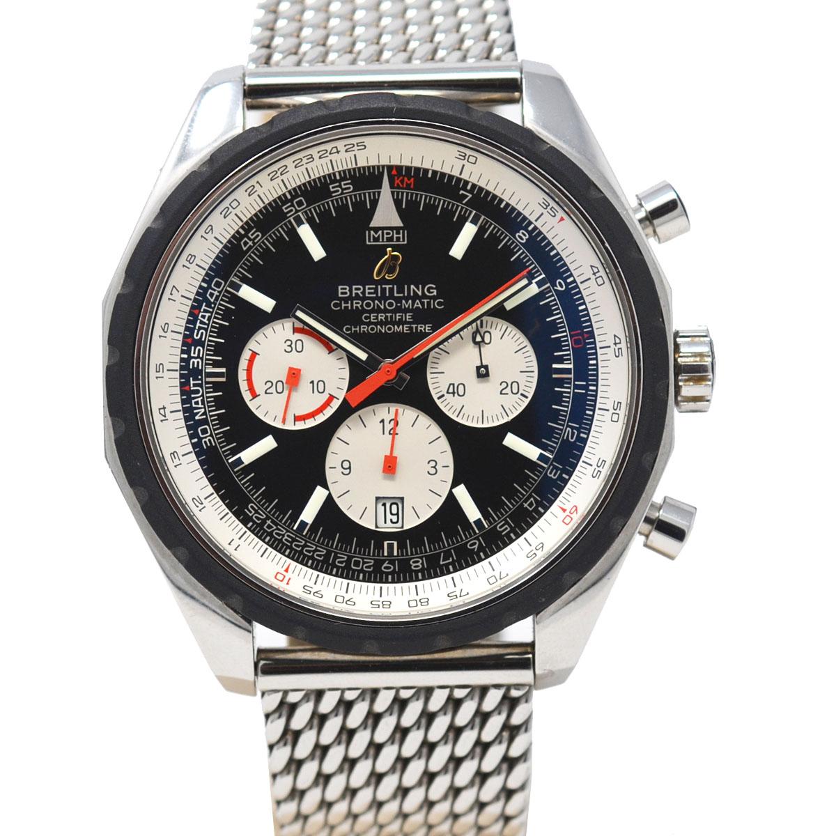Company-Breitling
Style-Luxury Sport Watch
Model-Chronomatic 49
Reference Number-A14360
Case Metal-Stainless Steel
Case Measurement-49 mm
Bracelet-Stainless Steel Mesh Bracelet
Dial-Black and White
Bezel-Stainless Steel
Crystal-Scratch Resistant