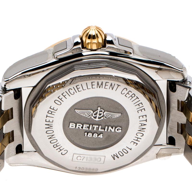 Contemporary Breitling Black Gold Plated Galactic 32 Sleek Edition Women's Wristwatch 32mm