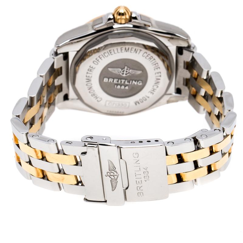 Breitling Black Gold Plated Galactic 32 Sleek Edition Women's Wristwatch 32mm In Good Condition In Dubai, Al Qouz 2