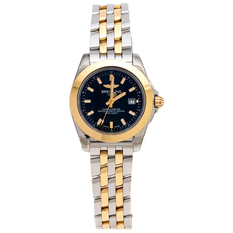 Breitling Black Gold Plated Galactic 32 Sleek Edition Women's Wristwatch 32mm