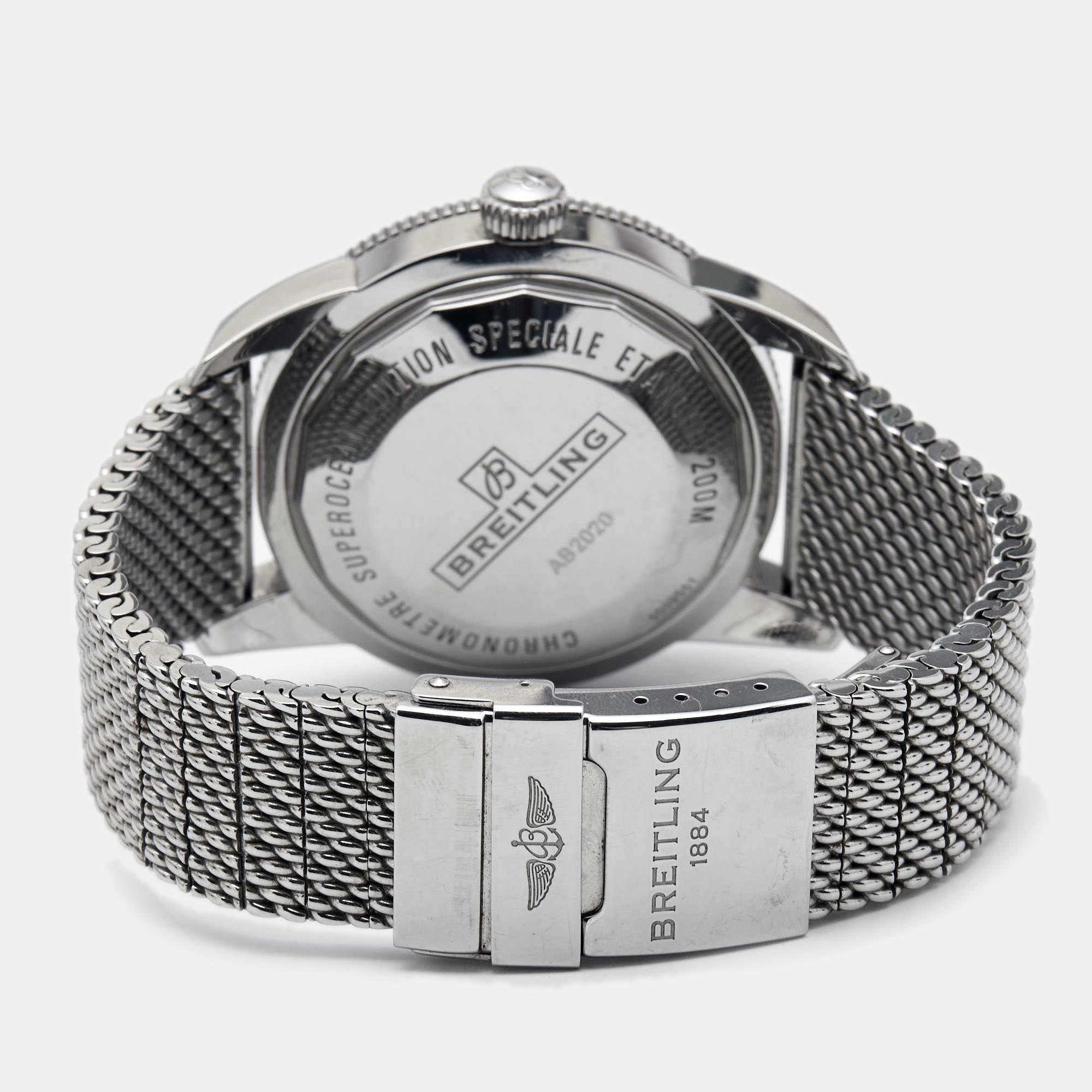 Breitling Black Stainless Steel SuperOcean AB2020121B1A1 Men's Wristwatch 46 mm 4
