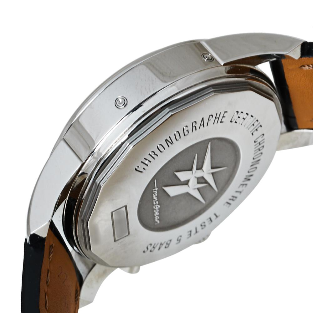 Breitling Black Stainless Steel Transocean Chronograph Men's Wristwatch 43MM 2