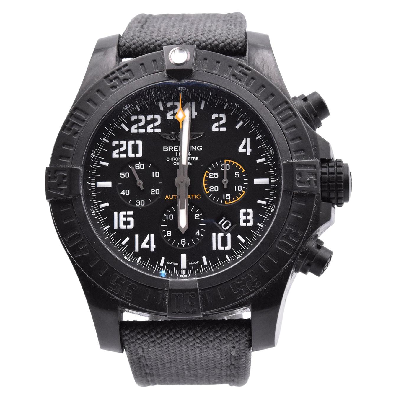 Breitling Black Titanium Avenger Hurricane Rare Military 24 Hour Watch