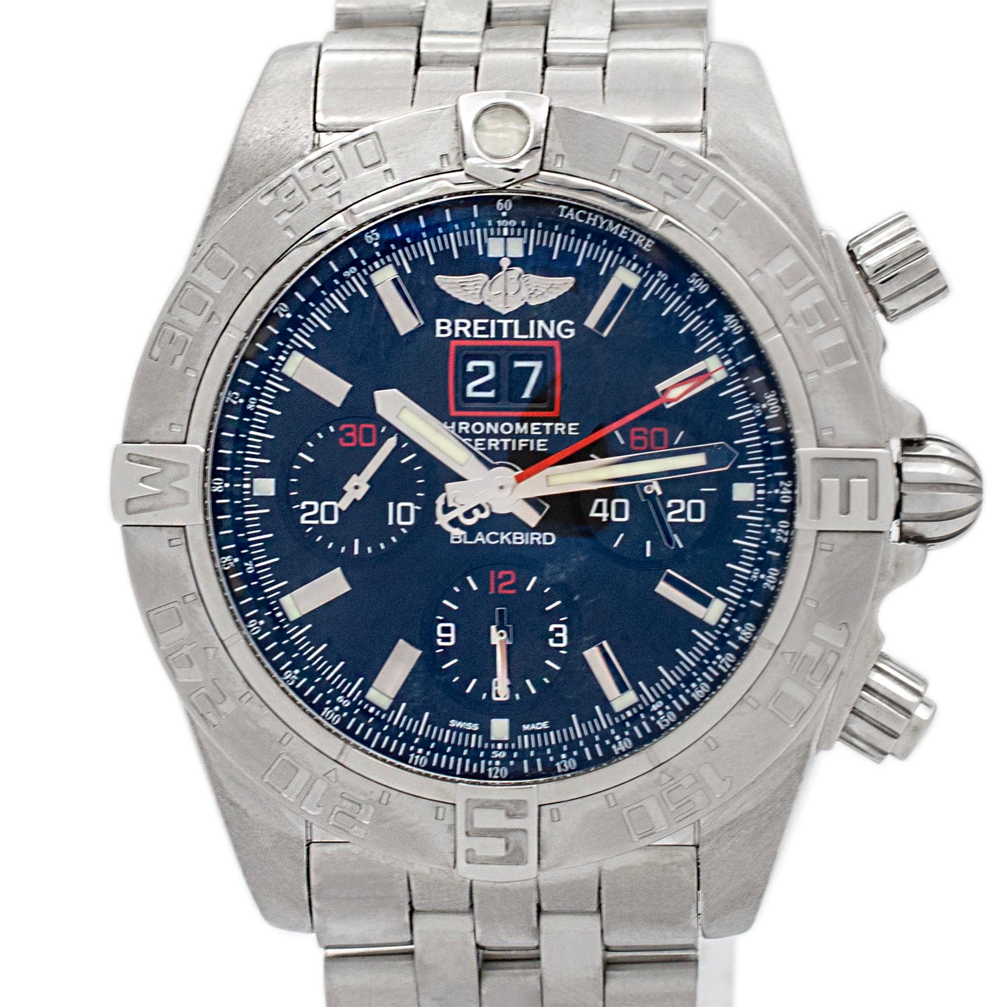 Breitling Blackbird Chronomat Limited Edition 44MM Stainless Steel Men ...