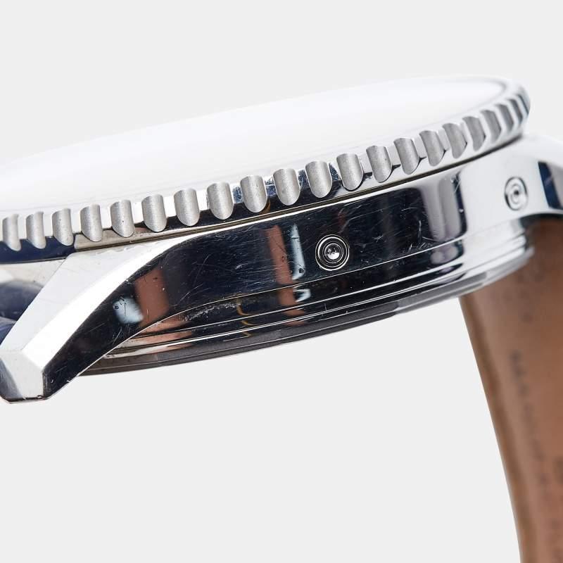 Breitling Blue Stainless Steel Alligator Navitimer 1461 Limited Edition A19370 4