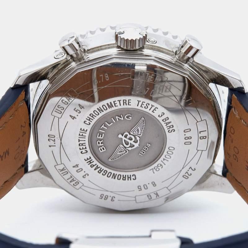 Breitling Blue Stainless Steel Alligator Navitimer 1461 Limited Edition A19370 5