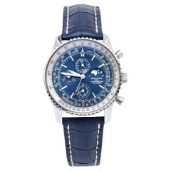 Used Breitling Blue Stainless Steel Alligator Navitimer 1461 Limited Edition A19370 