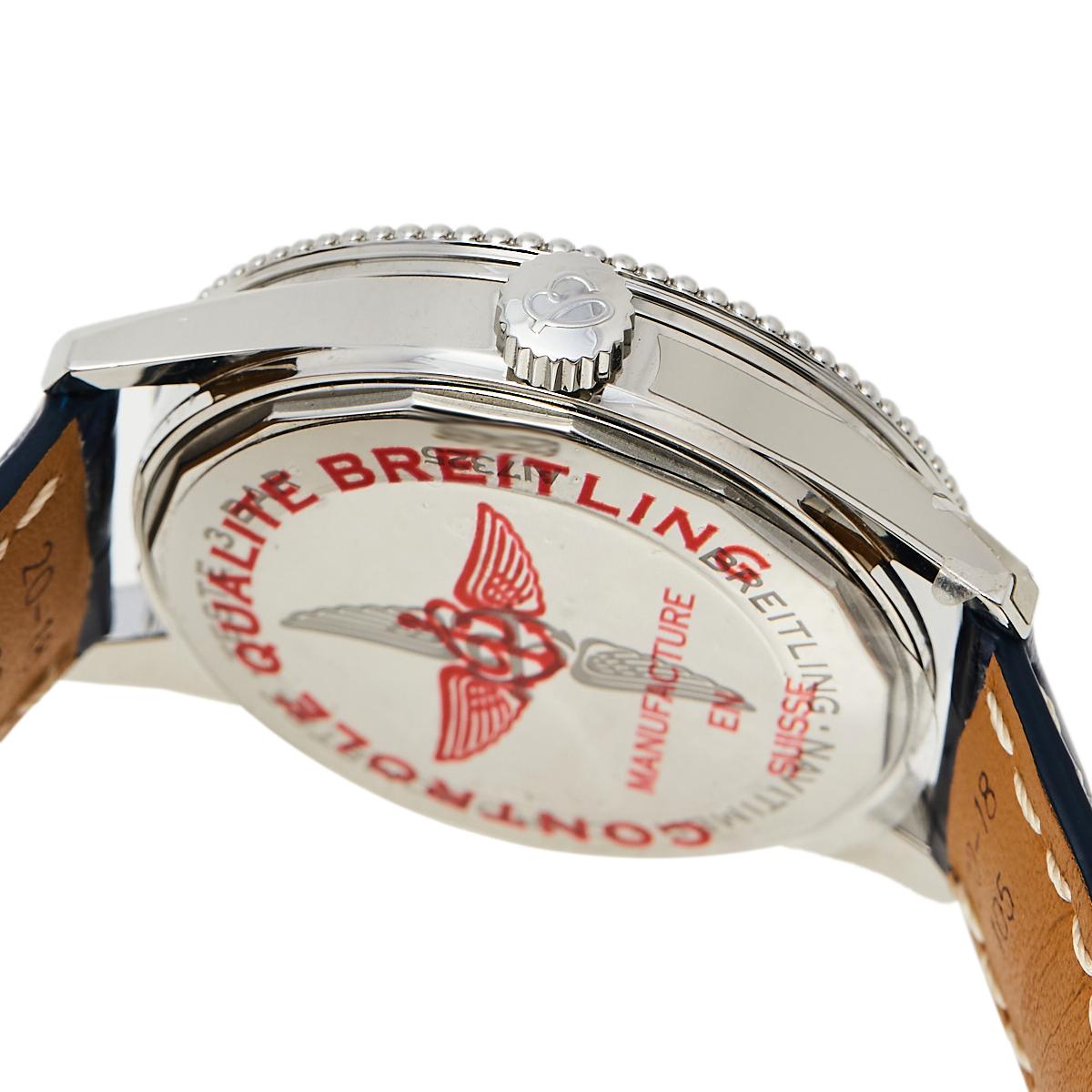 Breitling Blue Stainless Steel Navitimer 1 A17325 Men's Wristwatch 38MM 1