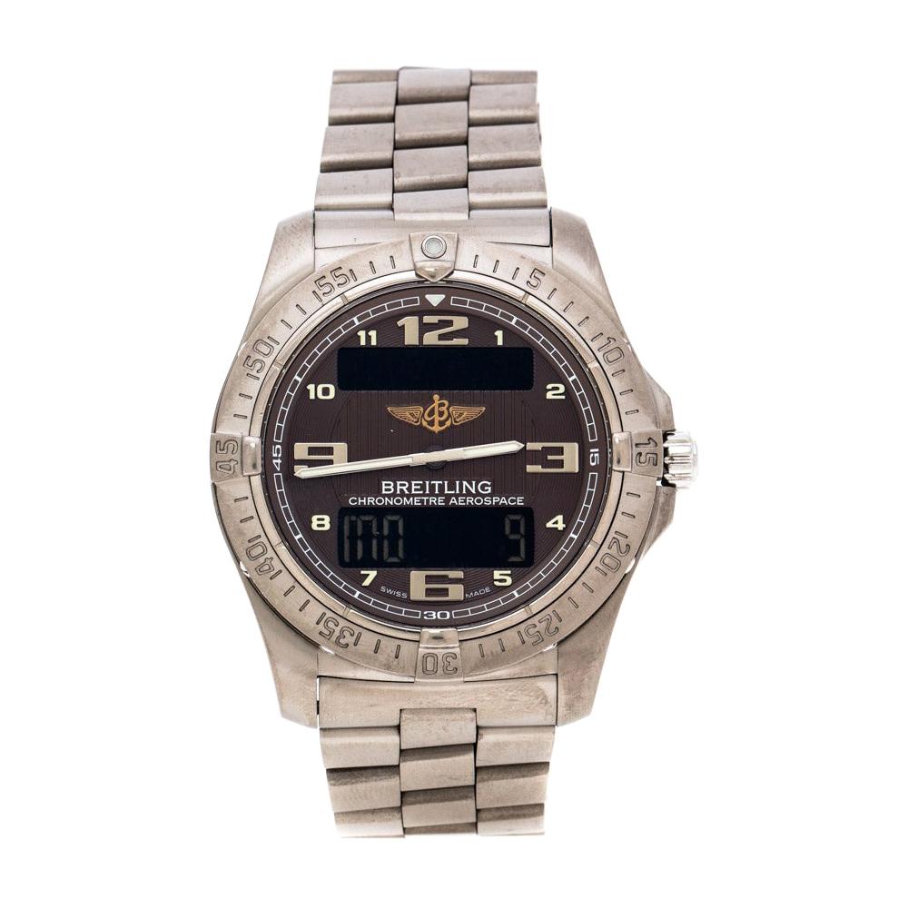Breitling Brown Titanium Aerospace E79362 Men's Wristwatch 41 mm