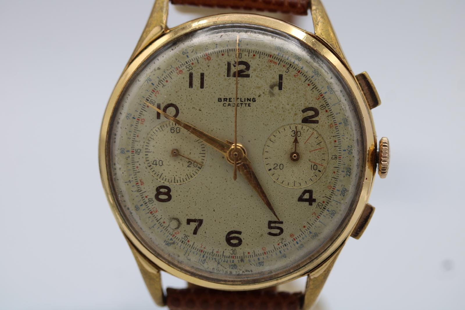 Breitling Cadette  Vintage Chronograph  Venus 175  Gold Plated  1950s Bon état - En vente à London, GB