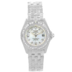 Breitling Callistino White Gold MOP Diamond Ladies Watch J72345