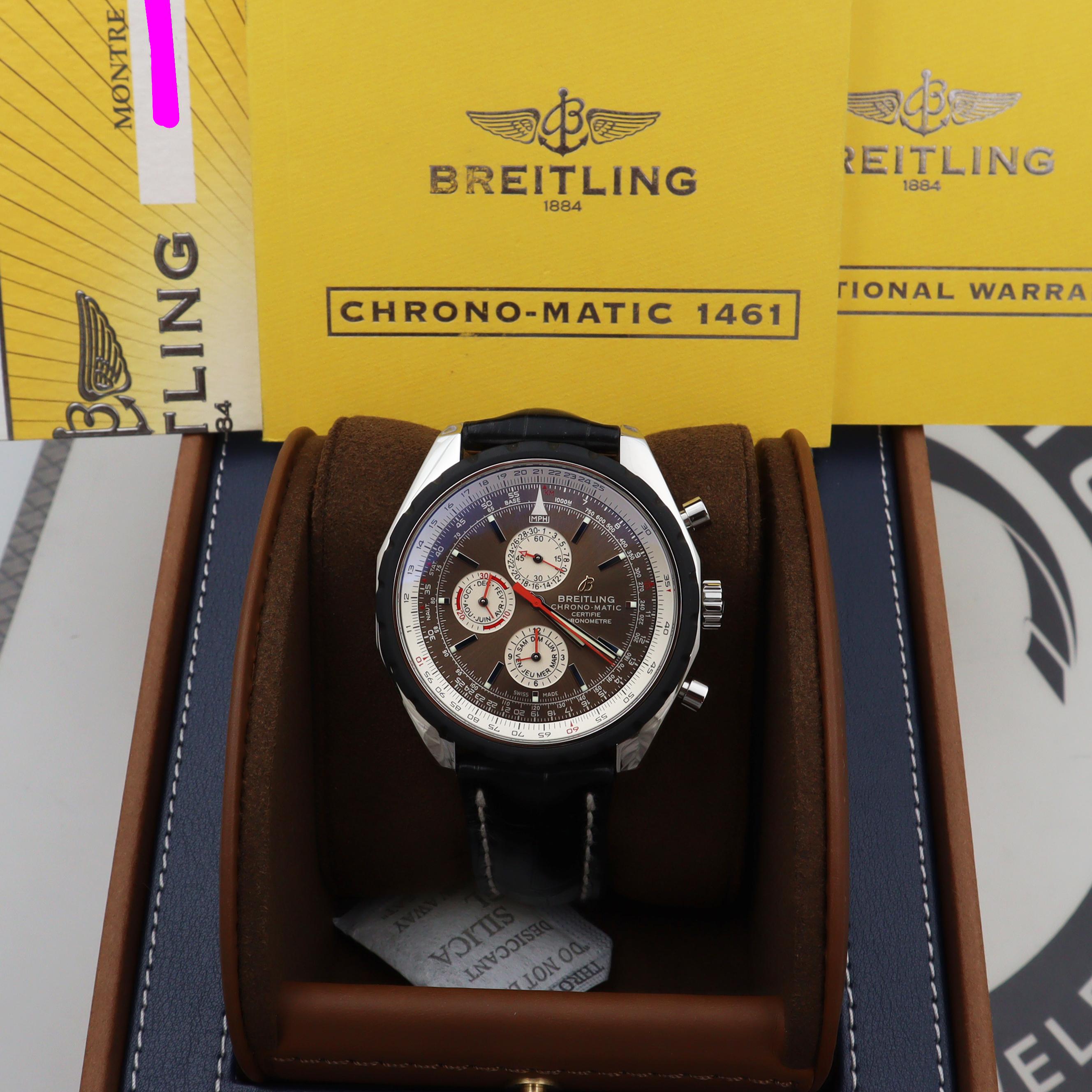 Men's Breitling Chrono-Matic 1461 Chronograph Rubber Bezel Bronze Dial A1936002/Q573 For Sale