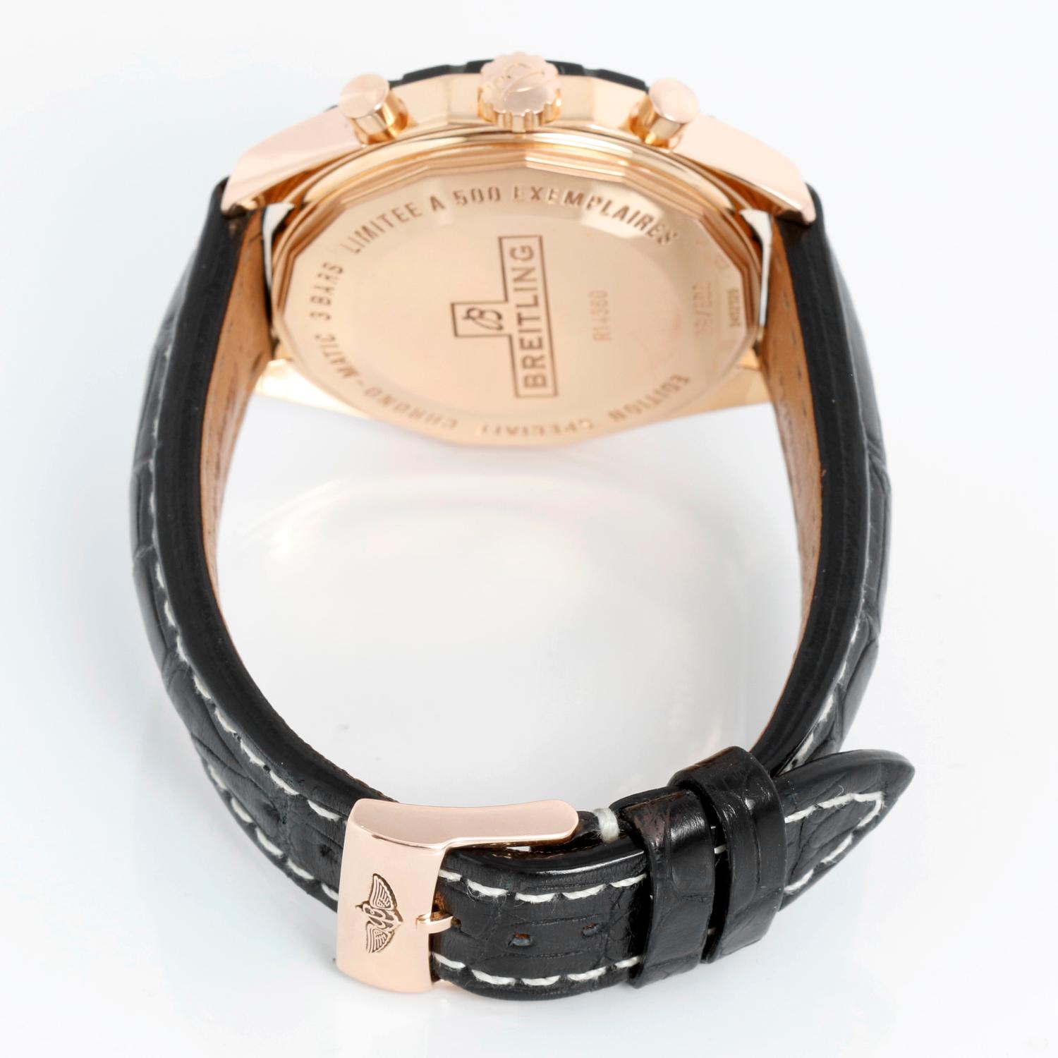 Men's Breitling Chrono-Matic 18K Rose Gold Chronograph Mens Watch R14360 For Sale