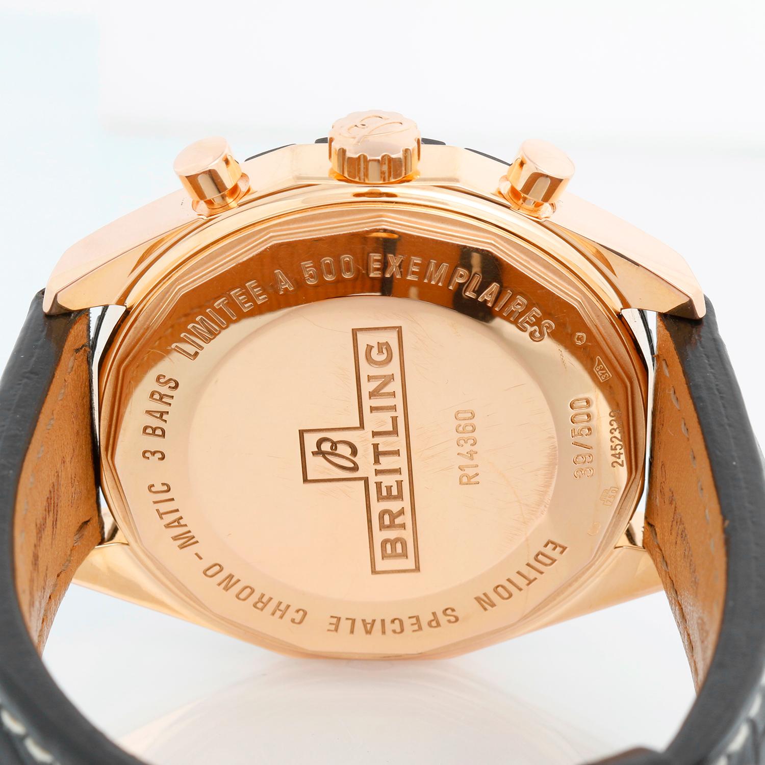 Breitling Chrono-Matic 18K Rose Gold Chronograph Mens Watch R14360 For Sale 1