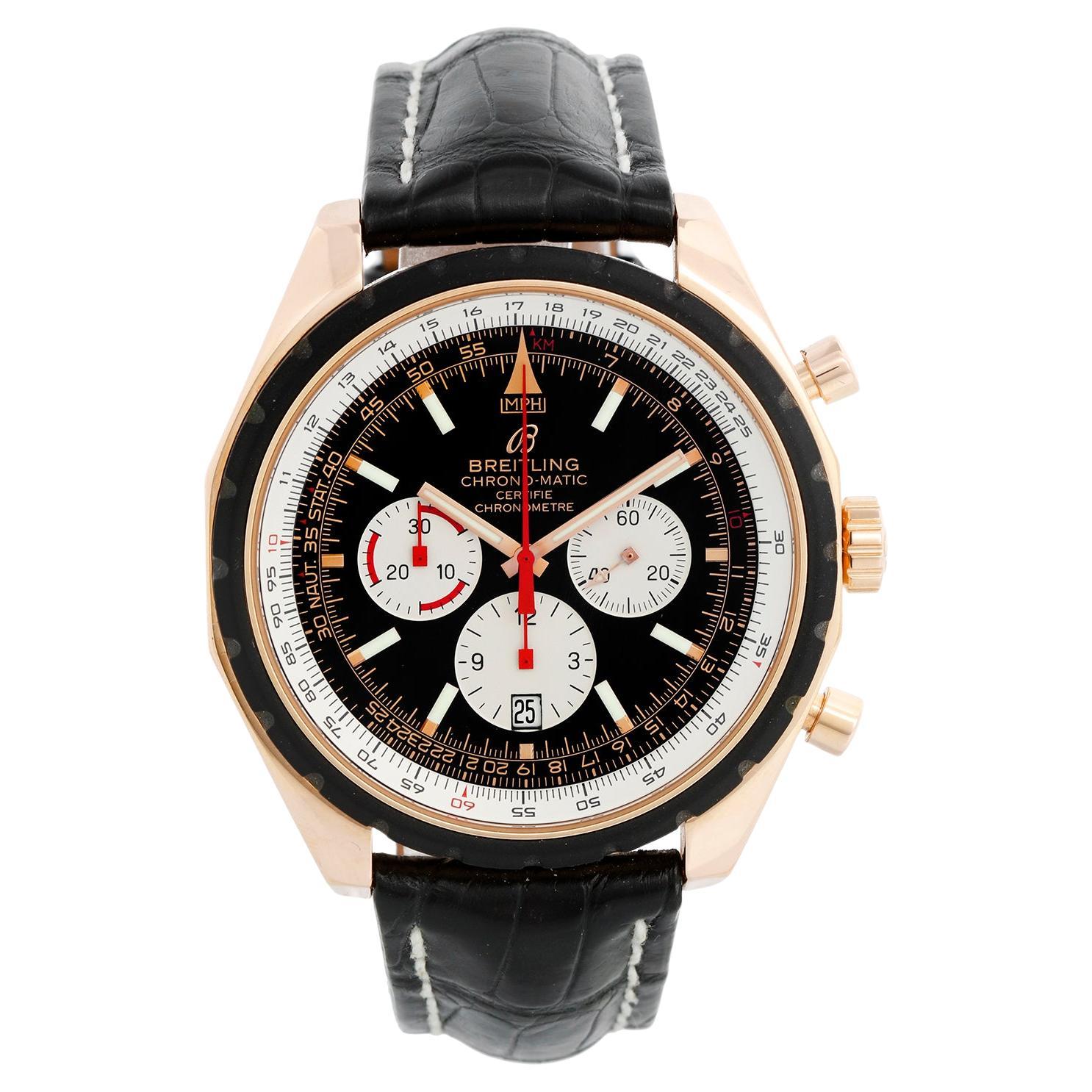 Breitling Chrono-Matic 18K Roségold Chronograph Herrenuhr R14360