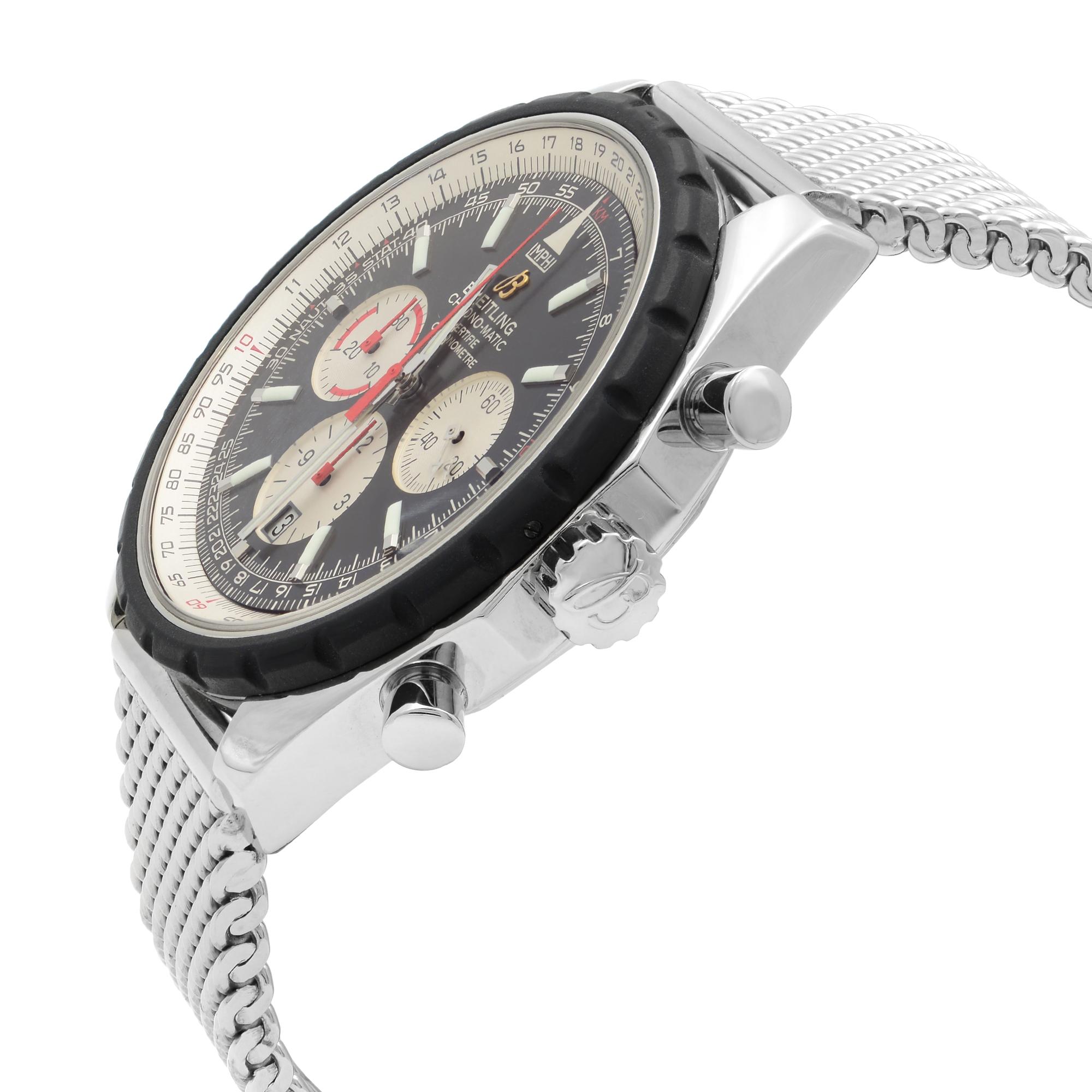 Breitling Chrono-Matic 49 Steel Black Dial Men's Watch A1436002/B920-152A 1
