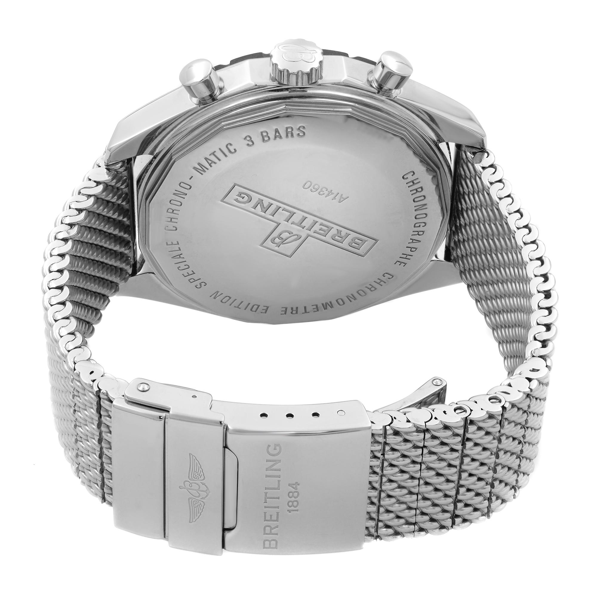 Breitling Chrono-Matic 49 Steel Black Dial Men's Watch A1436002/B920-152A 2