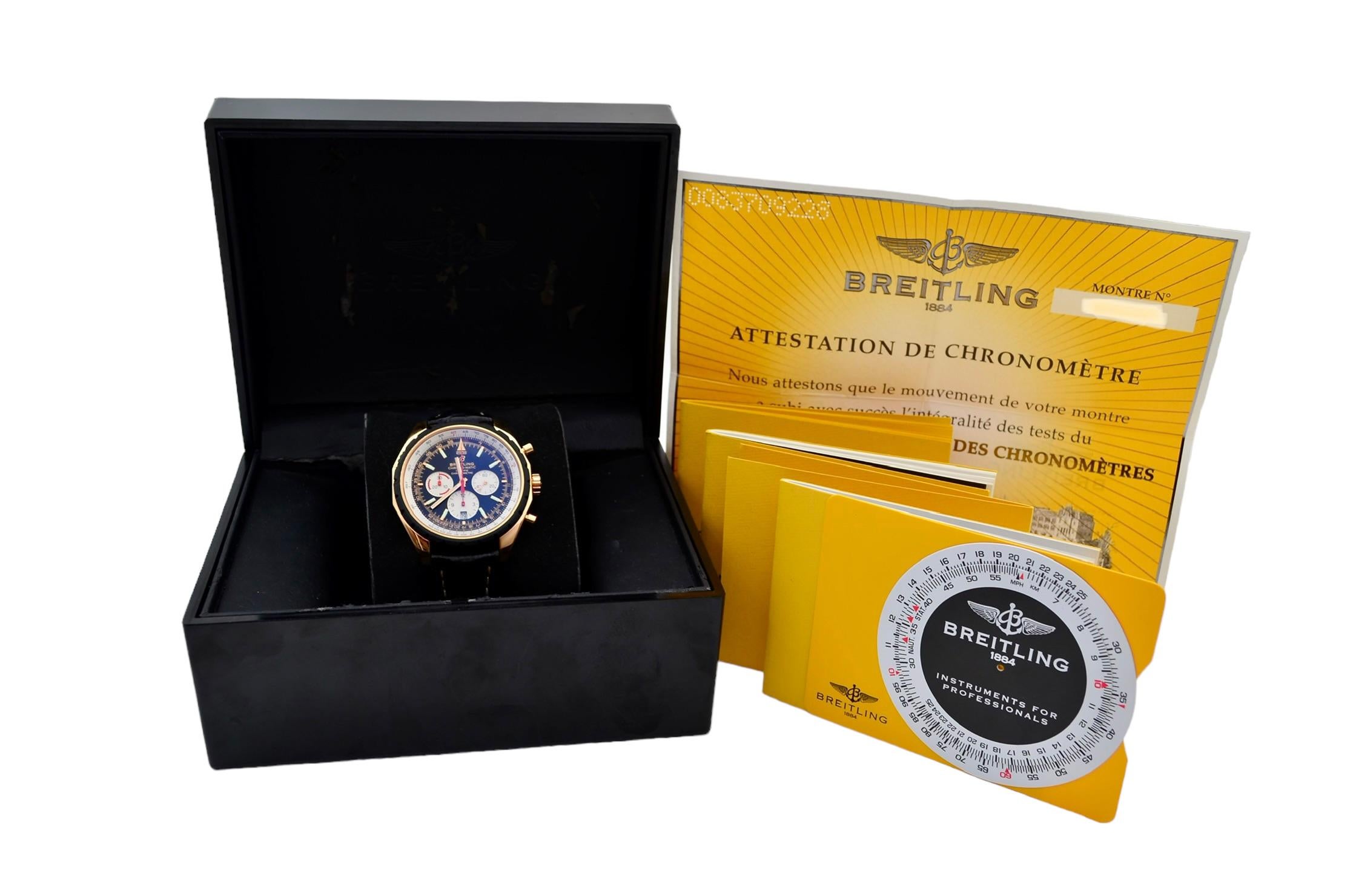Breitling Chrono-matic 49mm Navitimer Gold Limited Edition Ref R1436002 In Excellent Condition In București, RO