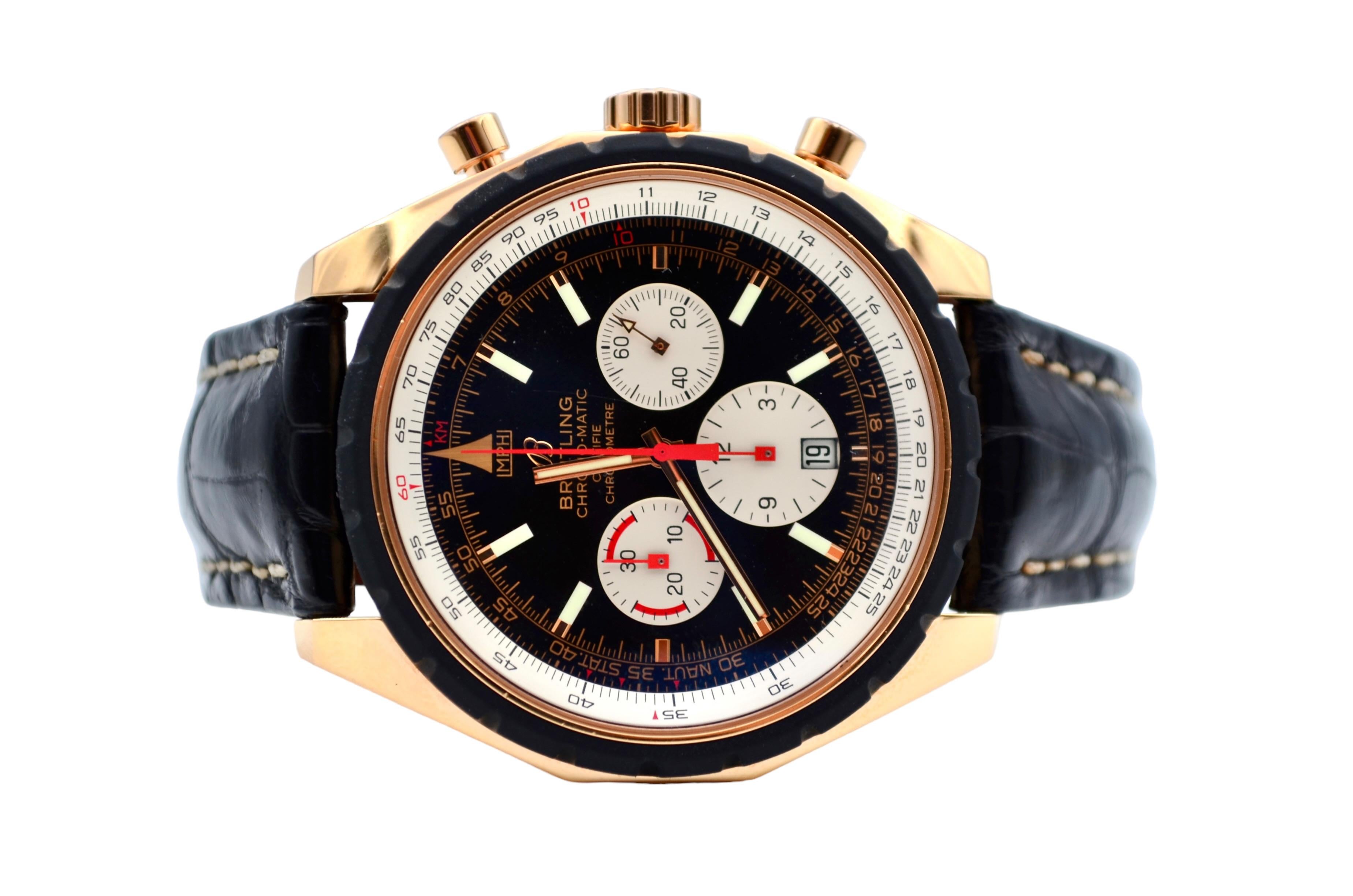 Breitling Chrono-matic 49mm Navitimer Gold Limited Edition Ref R1436002 1
