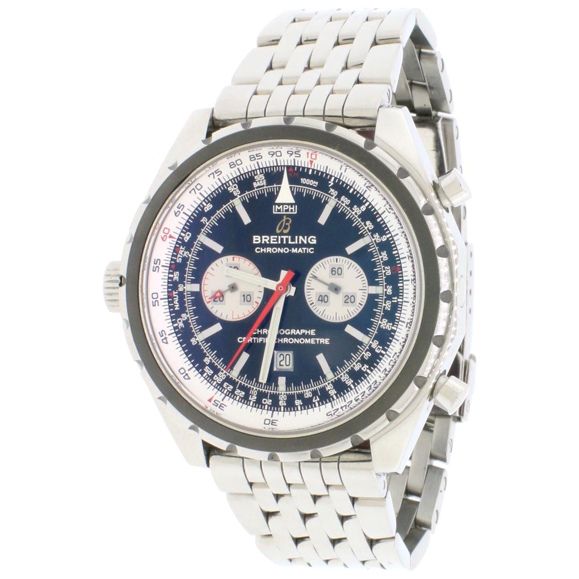 Breitling Chrono-Matic Automatic Chronograph Stainless Steel Men’s Watch For Sale