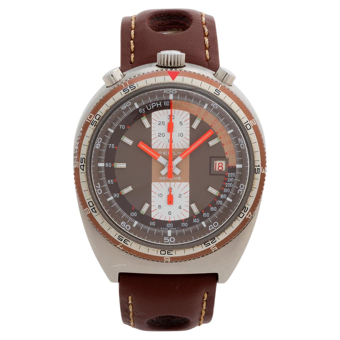 Cronografo Breitling con data, Ref 7101, detto anche Bullhead, il Pupitre. 1971 in vendita