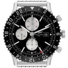 Breitling Chronoliner Black Dial Steel Mens Watch Y24310 Box Card