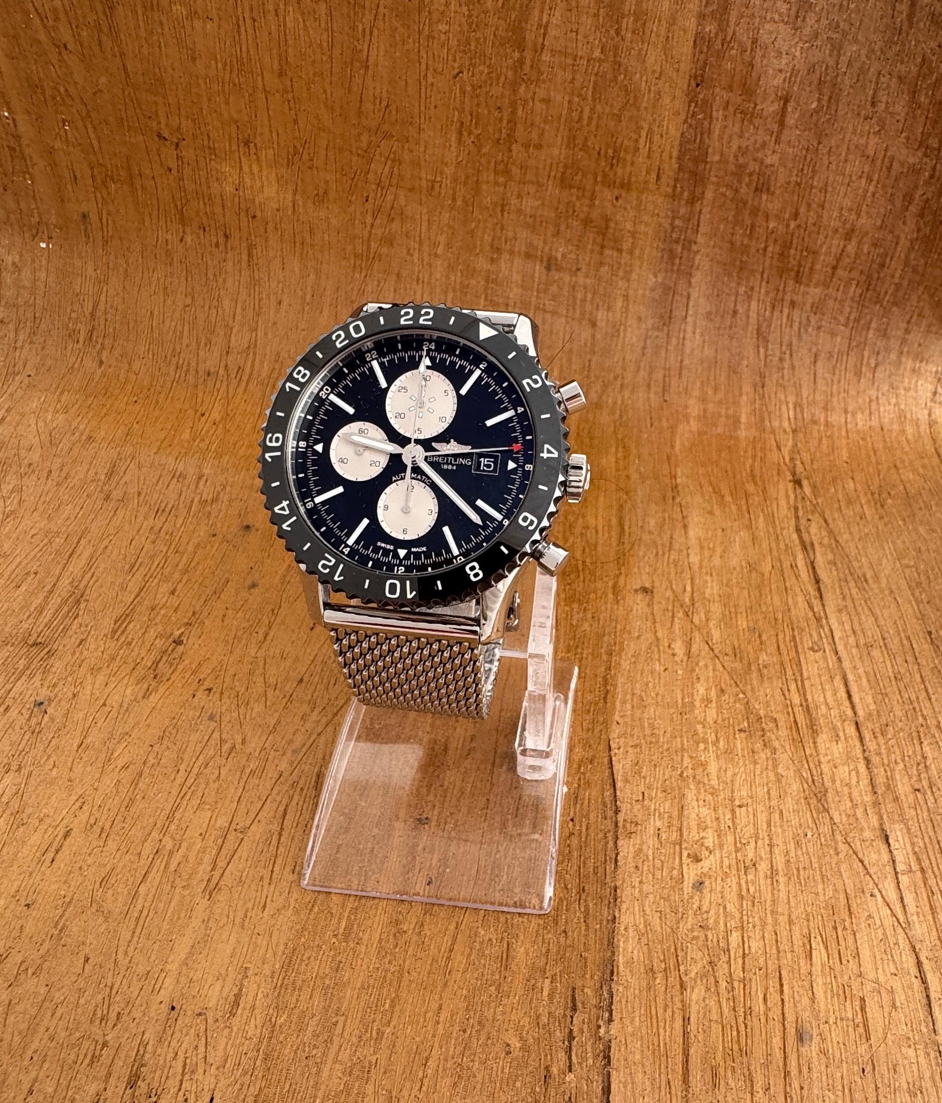 Breitling Chronoliner Black Dial Steel Ref Y24310 Mens Watch Boxed For Sale 7