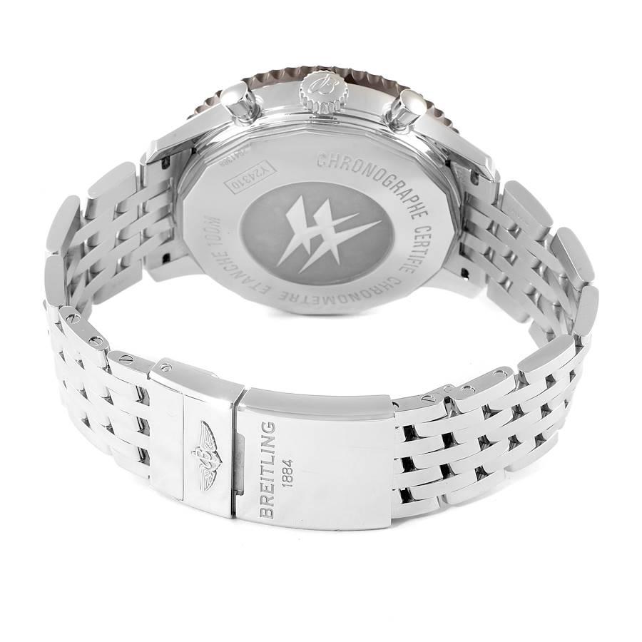 Breitling Chronoliner Braune Stahl-Herrenuhr mit Zifferblatt-Lünette Y24310 im Angebot 5