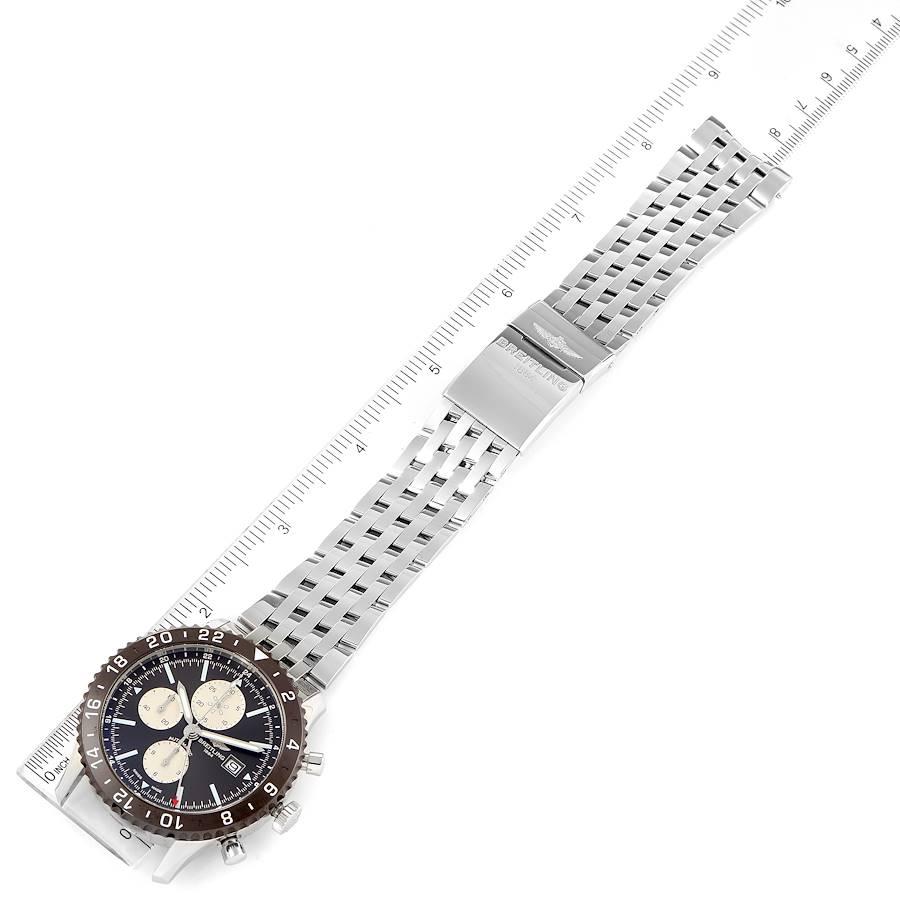 Breitling Chronoliner Braune Stahl-Herrenuhr mit Zifferblatt-Lünette Y24310 im Angebot 6