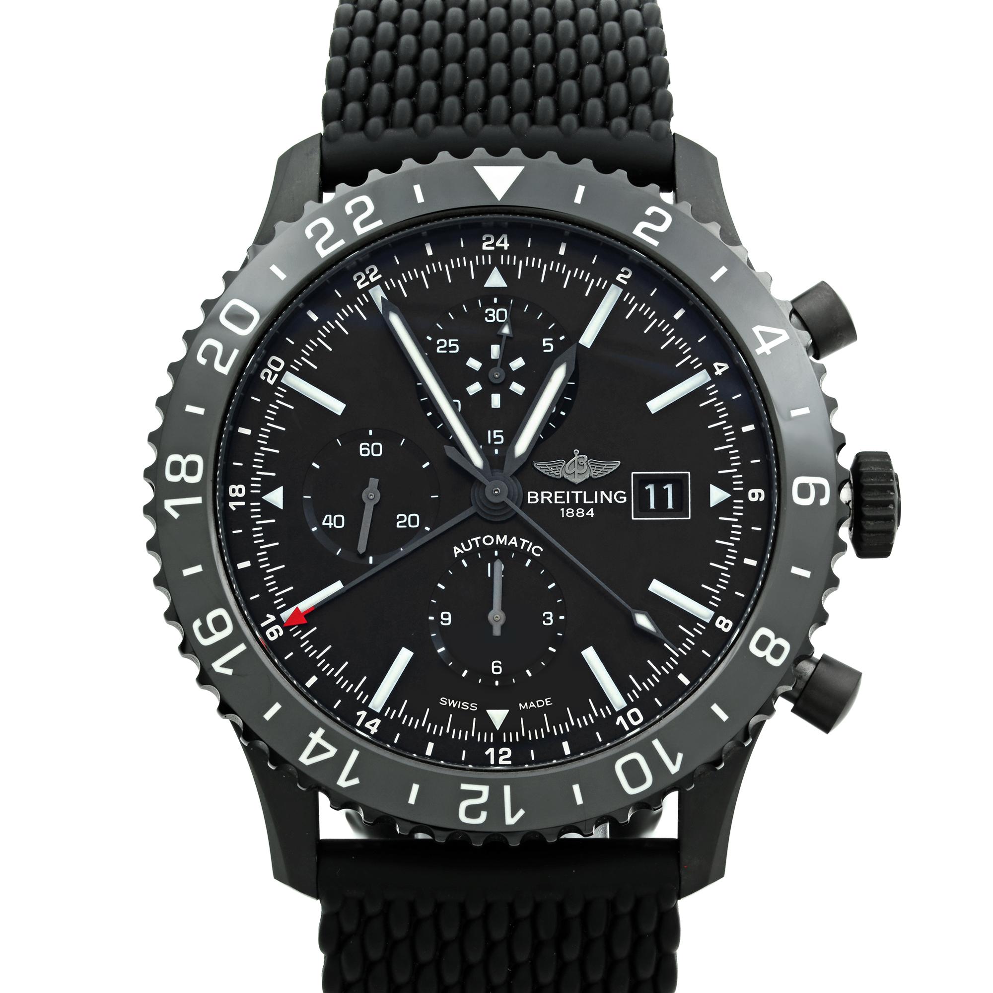 Never Worn.  Original Box and Papers are included Covered by a Three-year Chronostore warranty.
Details:
MSRP 8150
Brand Breitling
Model Number M2431013/BF02-256S
Model Breitling Chronoliner
Department Men
Style Dress/Formal, Luxury
Band Color