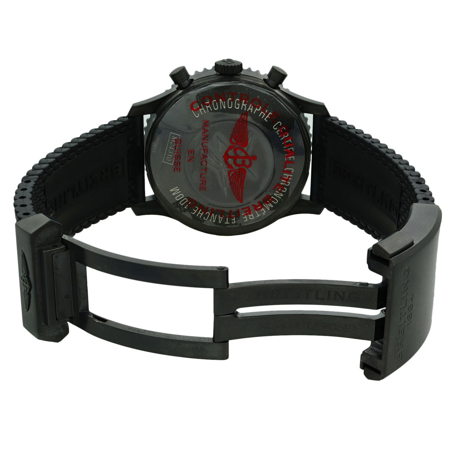 Breitling Chronoliner DLC Steel Ceramic Black Automatic Watch M2431013/BF02-256S In New Condition In New York, NY