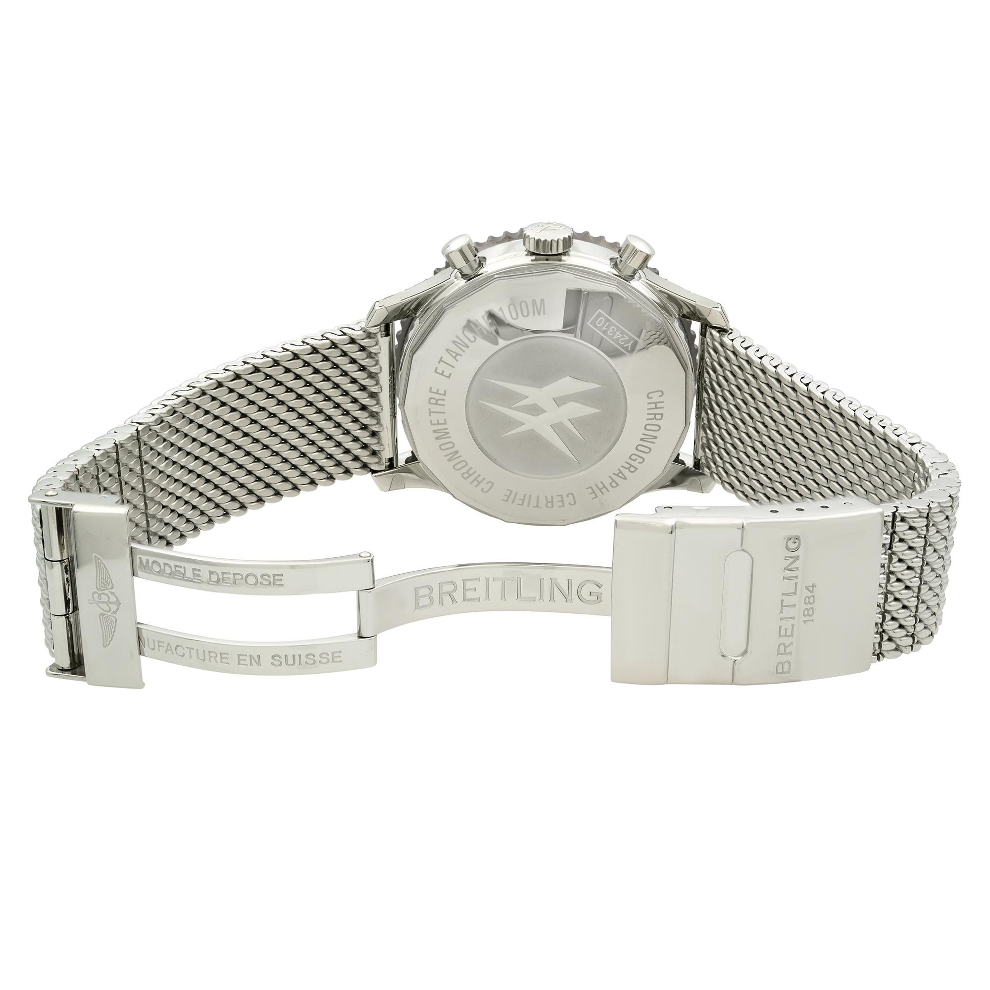 Breitling Chronoliner GMT Steel Brown Bezel Grey Dial Watch Y2431033/Q621-152A 1