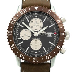 Breitling Chronoliner Steel Ceramic Leather Automatic Watch Y2431033/Q621-295S