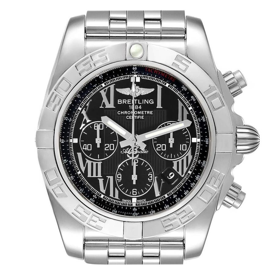 Breitling Chronomat 01 Black Dial Chronograph Steel Mens Watch AB0110