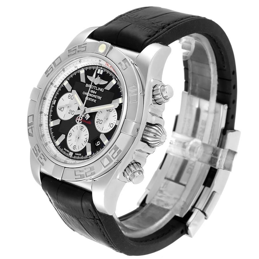 Breitling Chronomat 01 Black Dial Steel Mens Watch AB0110 Box Papers 1