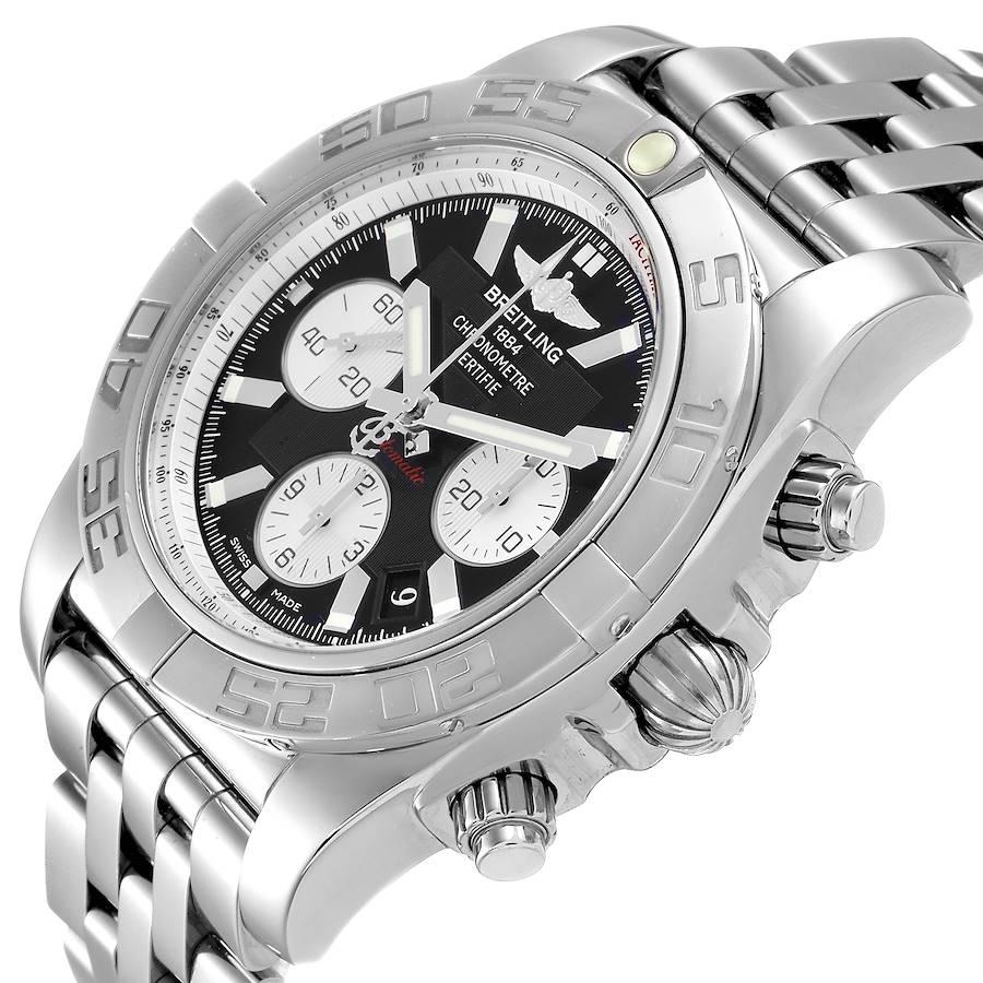Breitling Chronomat 01 Stahl-Herrenuhr AB0110 mit schwarzem Zifferblatt im Angebot 2