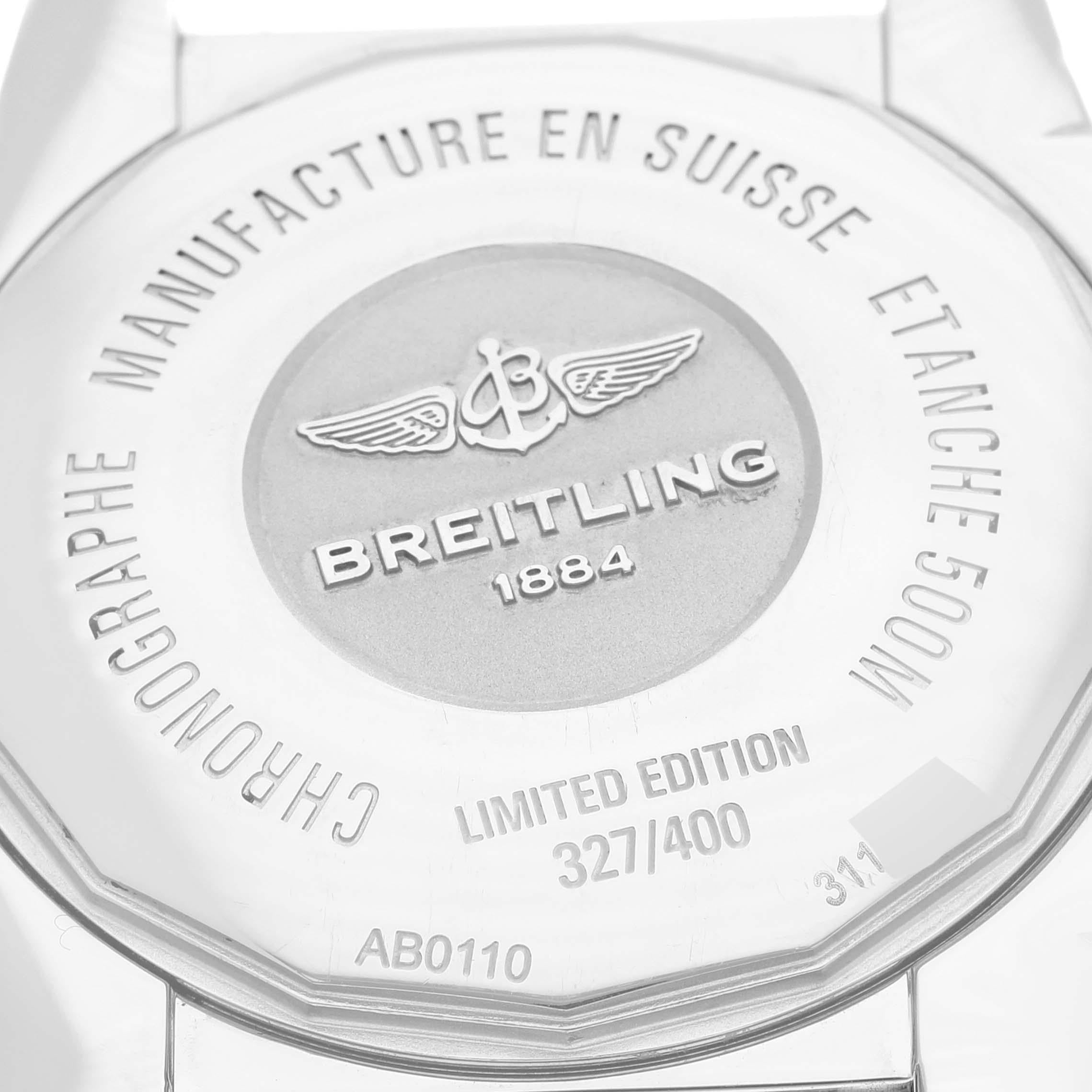 Men's Breitling Chronomat 01 Limited Edition Blue MOP Dial Steel Mens Watch AB0110
