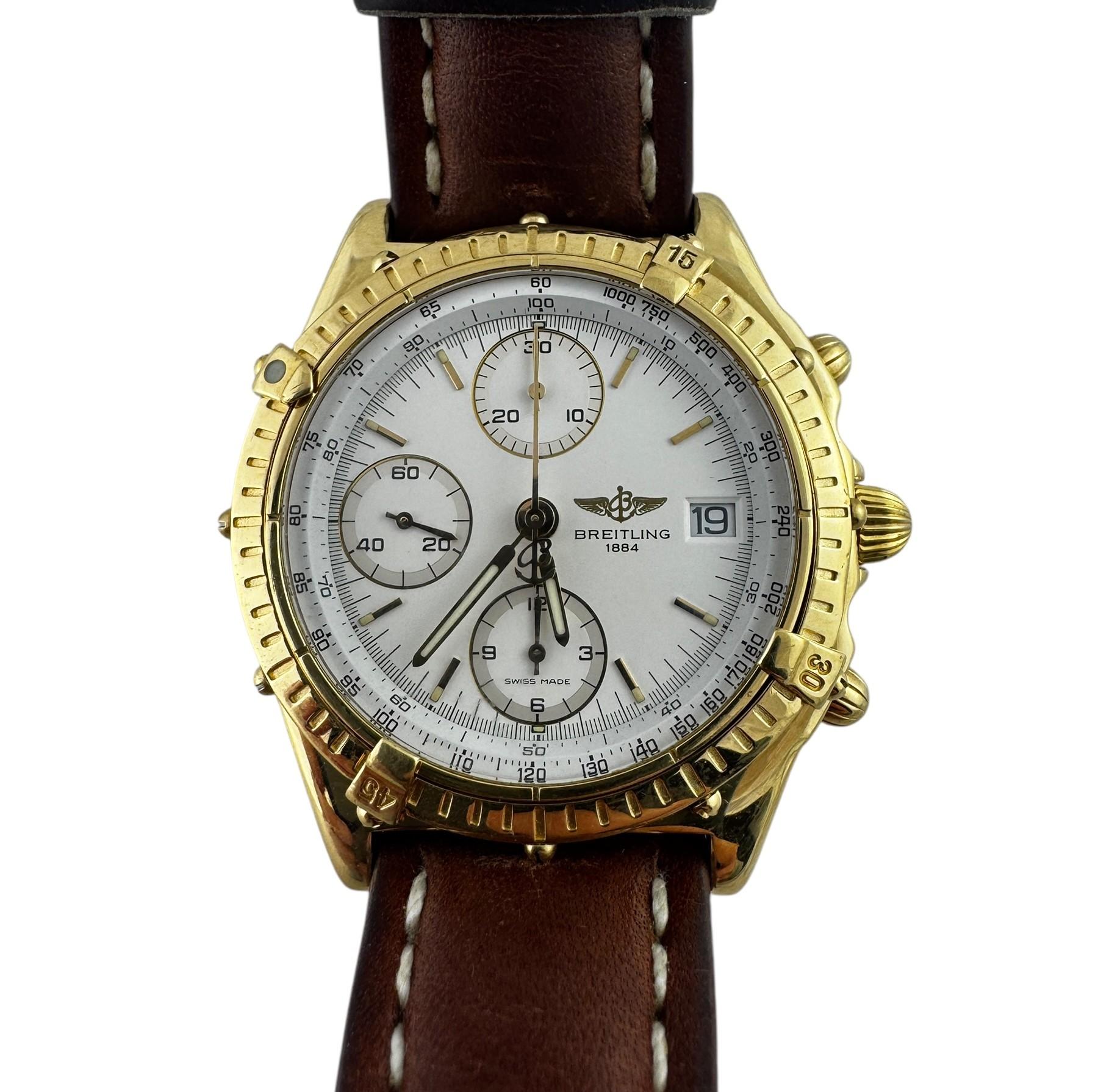 Breitling Chronomat 18K Yellow Gold Men's Watch K13047X #20814 For Sale 10