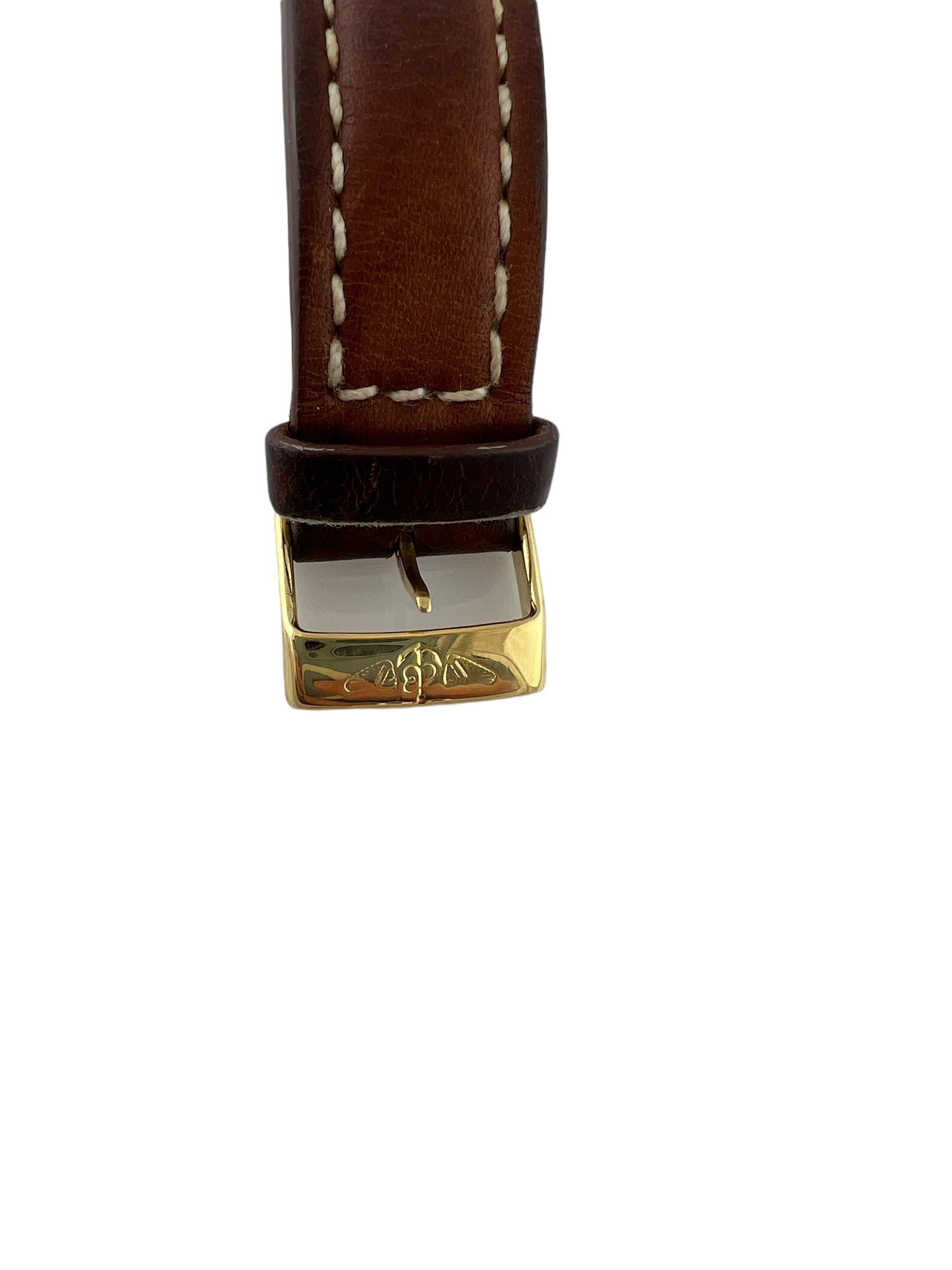 Herrenuhr aus 18 Karat Gelbgold mit Breitling Chronomat-Lederband K13047X im Angebot 5