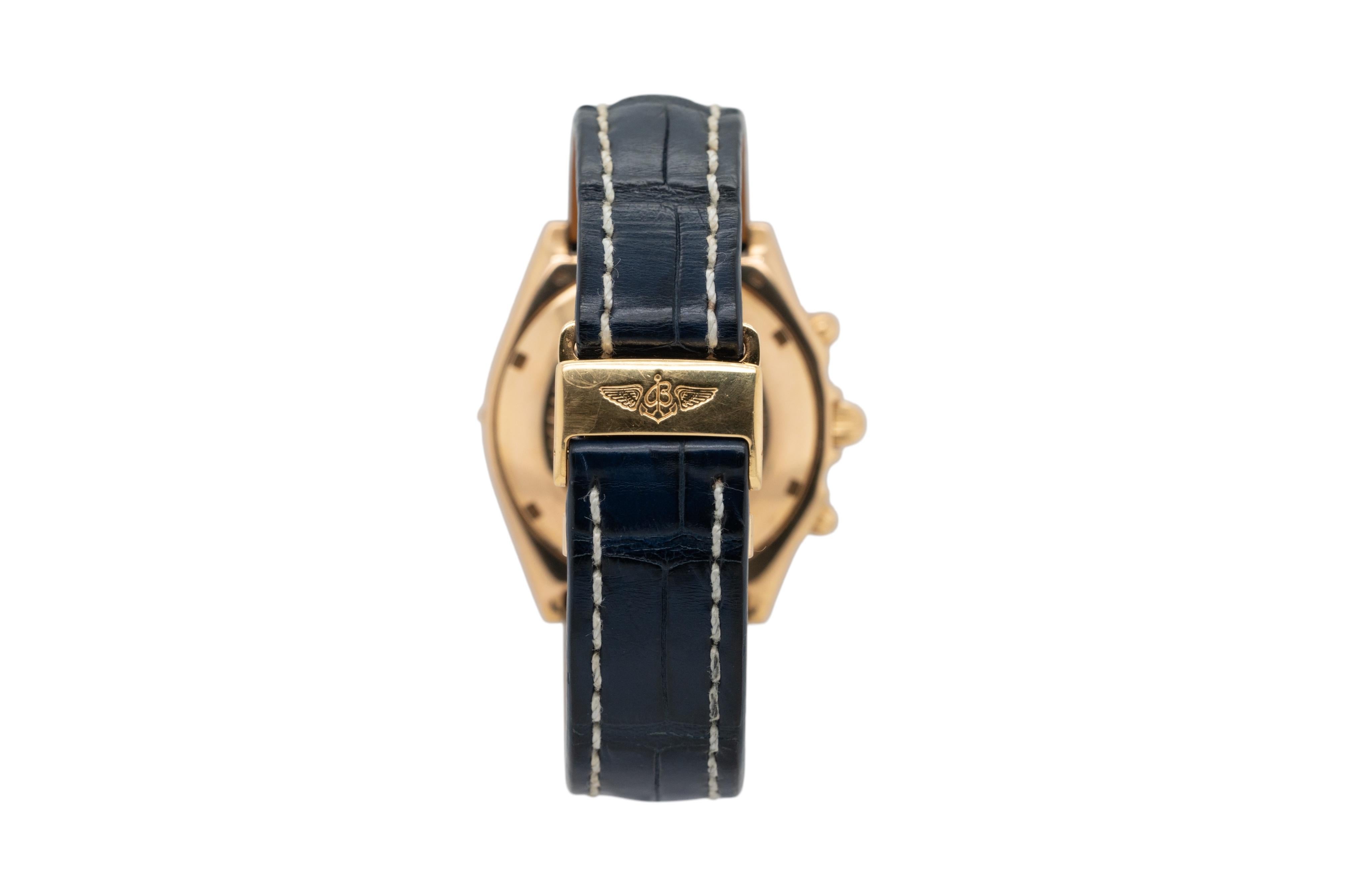 Breitling Chronomat 18k Yellow Gold Mother of Pearl Dial and Diamond Bezel Watch – Bold & Luxurious Design

The Breitling Chronomat 18k Yellow Gold is a statement of prestige, combining high-performance engineering with breathtaking aesthetics.