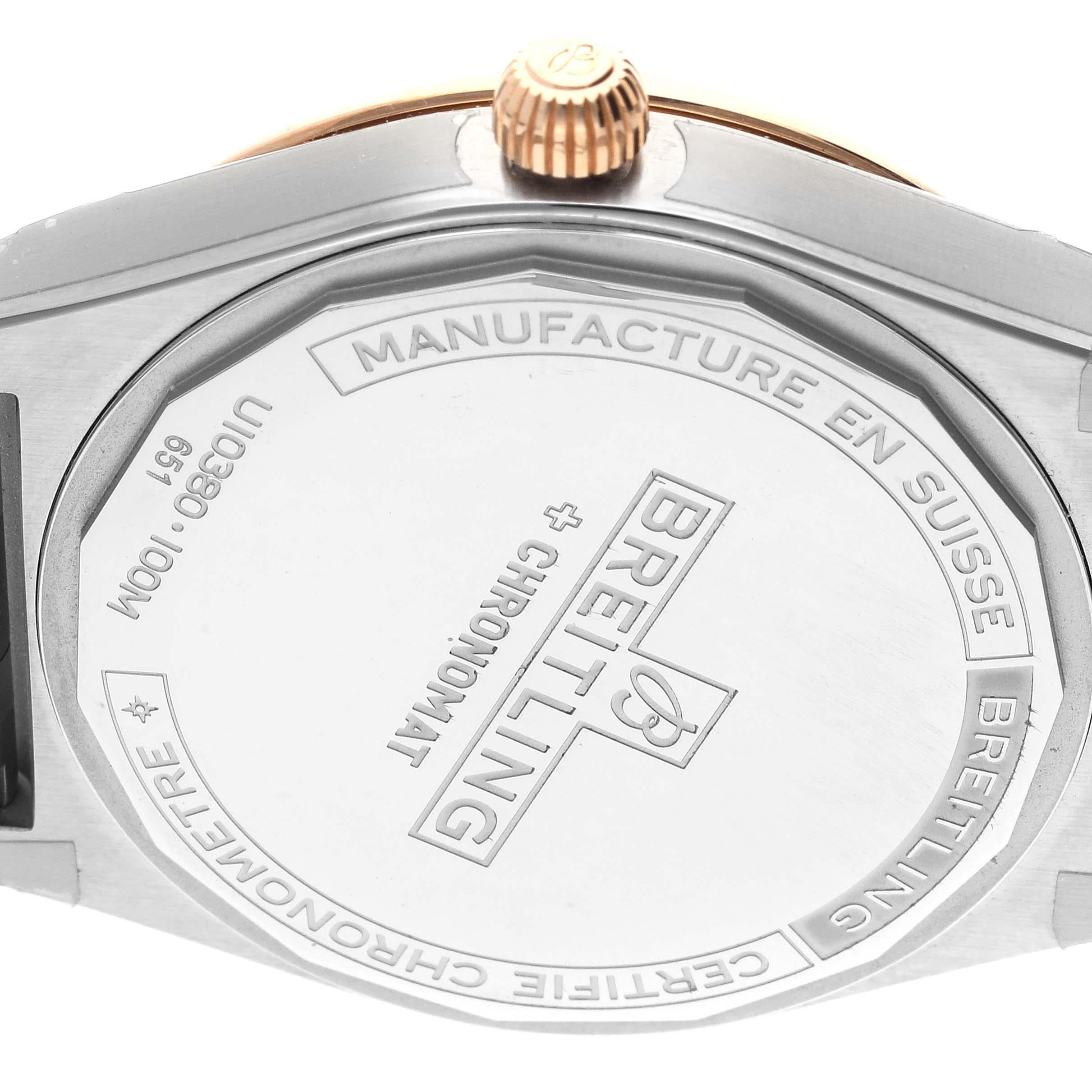 Breitling Chronomat 36 Diamond Dial Steel Rose Gold Ladies Watch U10380 Unworn For Sale 1