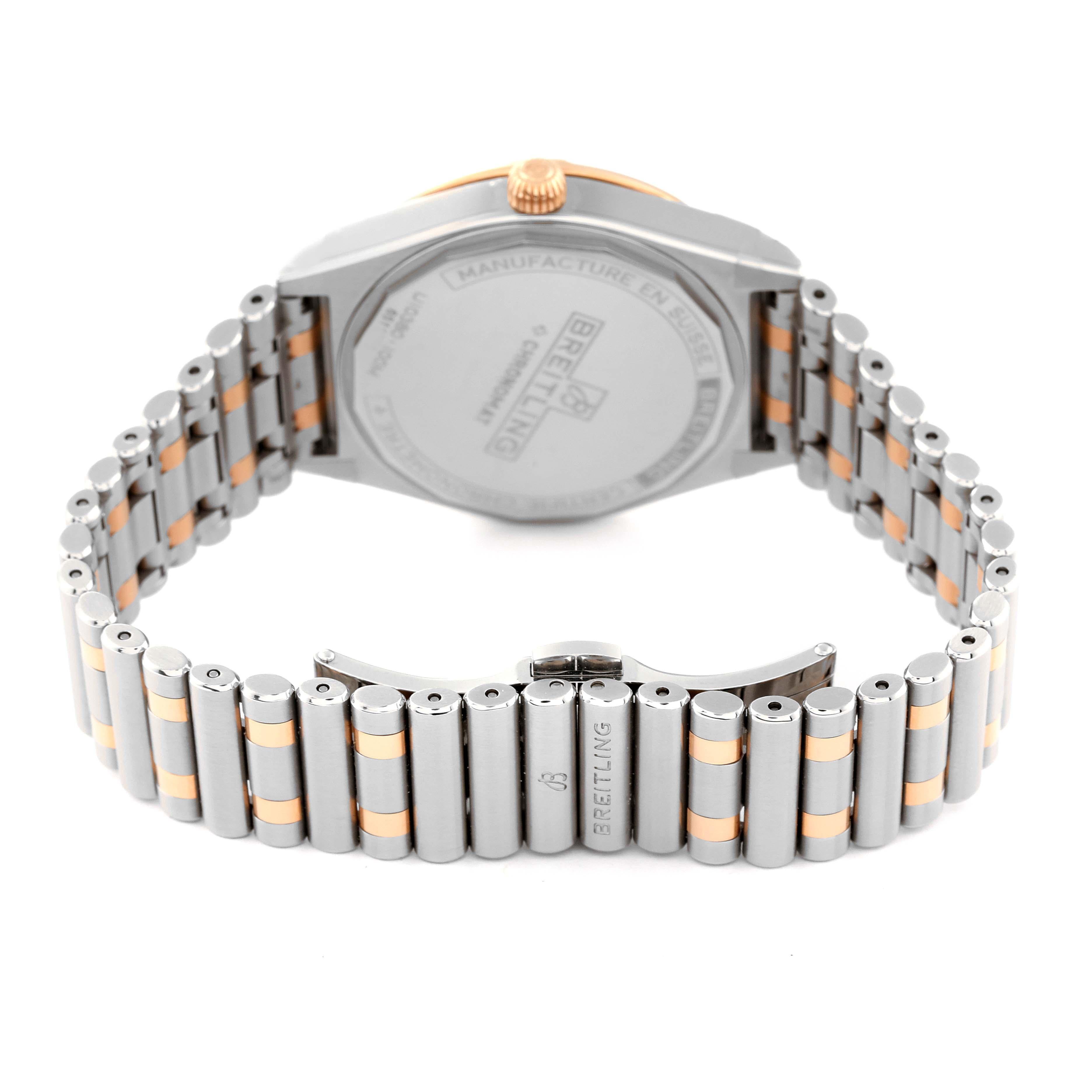 Breitling Chronomat 36 Diamond Dial Steel Rose Gold Ladies Watch U10380 Unworn For Sale 2