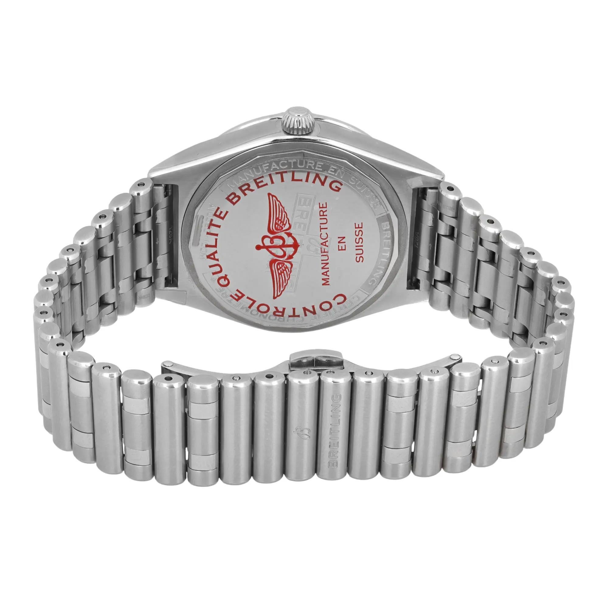 Reloj unisex Breitling Chronomat 36 de acero con esfera verde menta A10380101L1A1 en venta 2