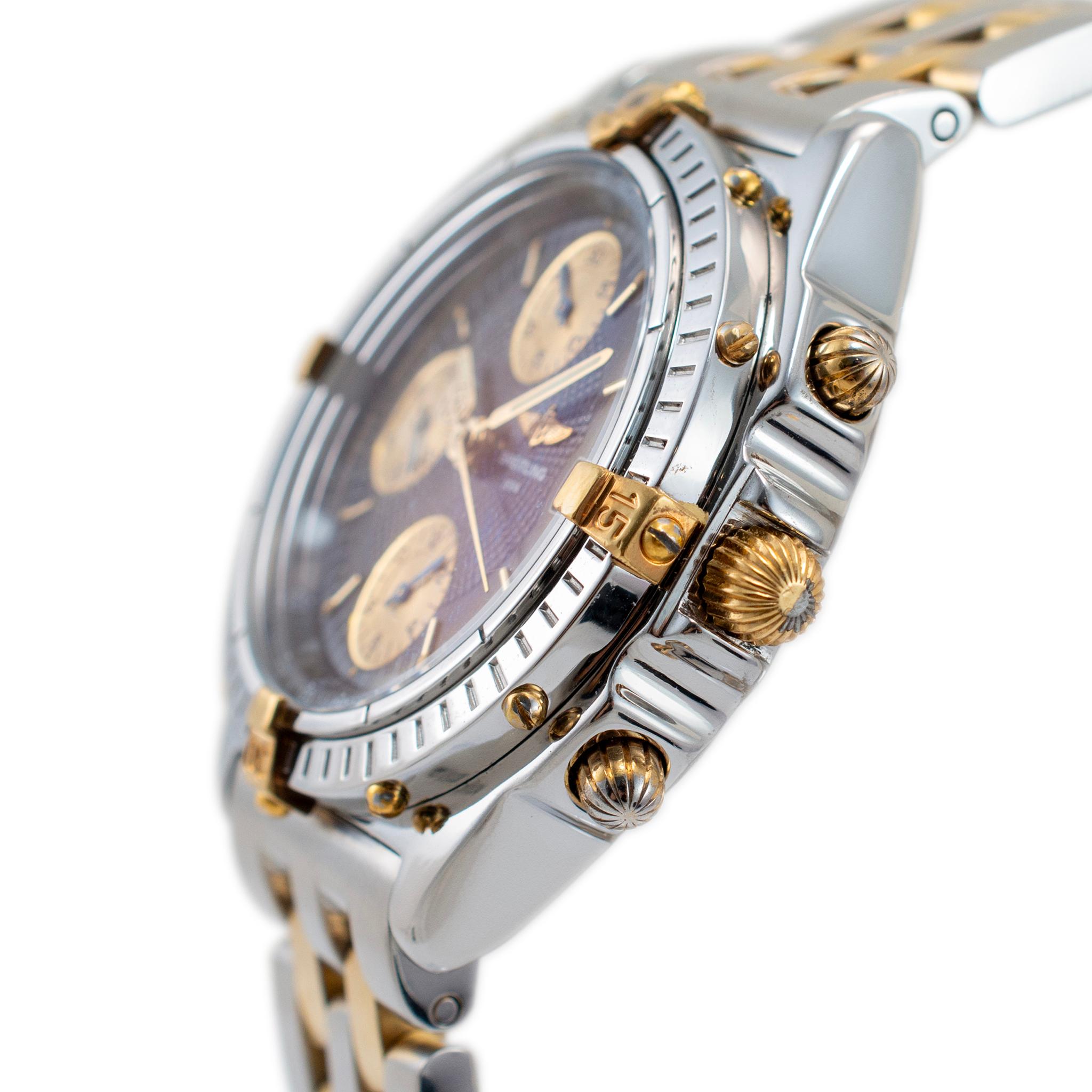 Breitling Chronomat 39MM B13050 Two Tone Stainless Steel Men’s Watch In Excellent Condition In Houston, TX