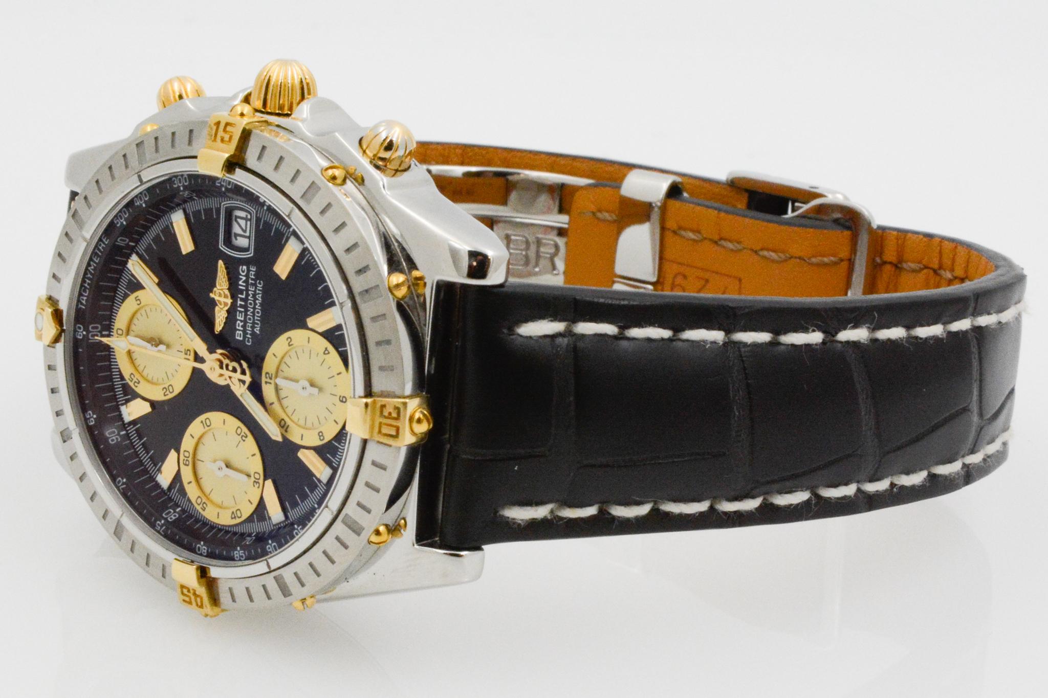 Breitling Chronomat Black Dial Gold Subdials 1