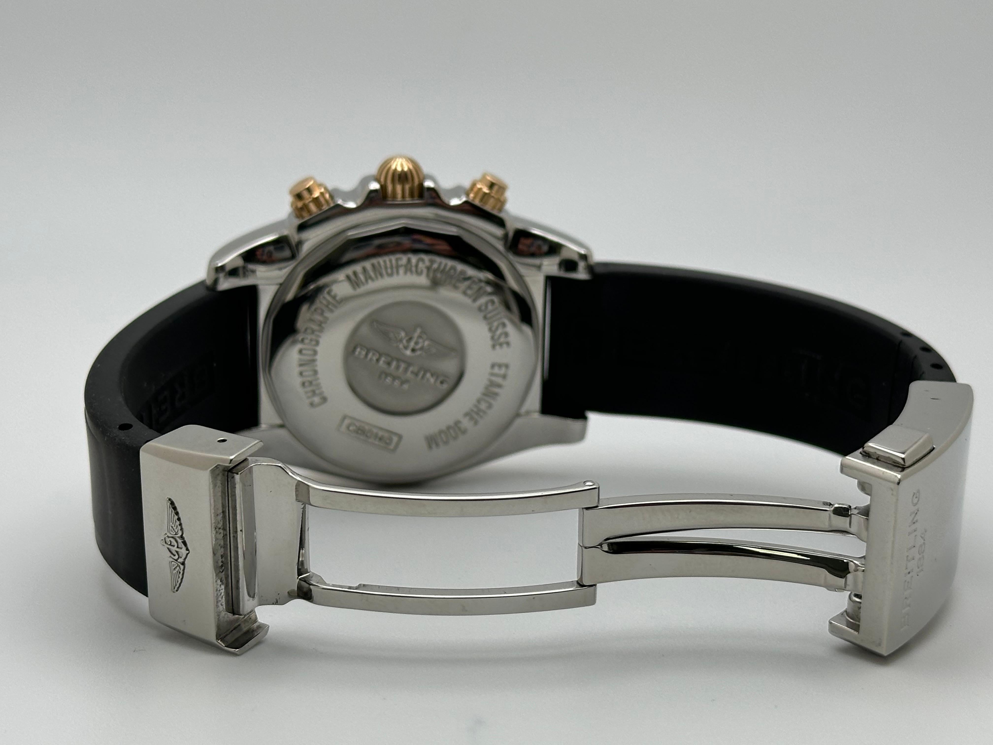 Breitling Chronomat 41 CB0140 18K Rose Gold Stainless Steel Rubber Strap 41mm 6