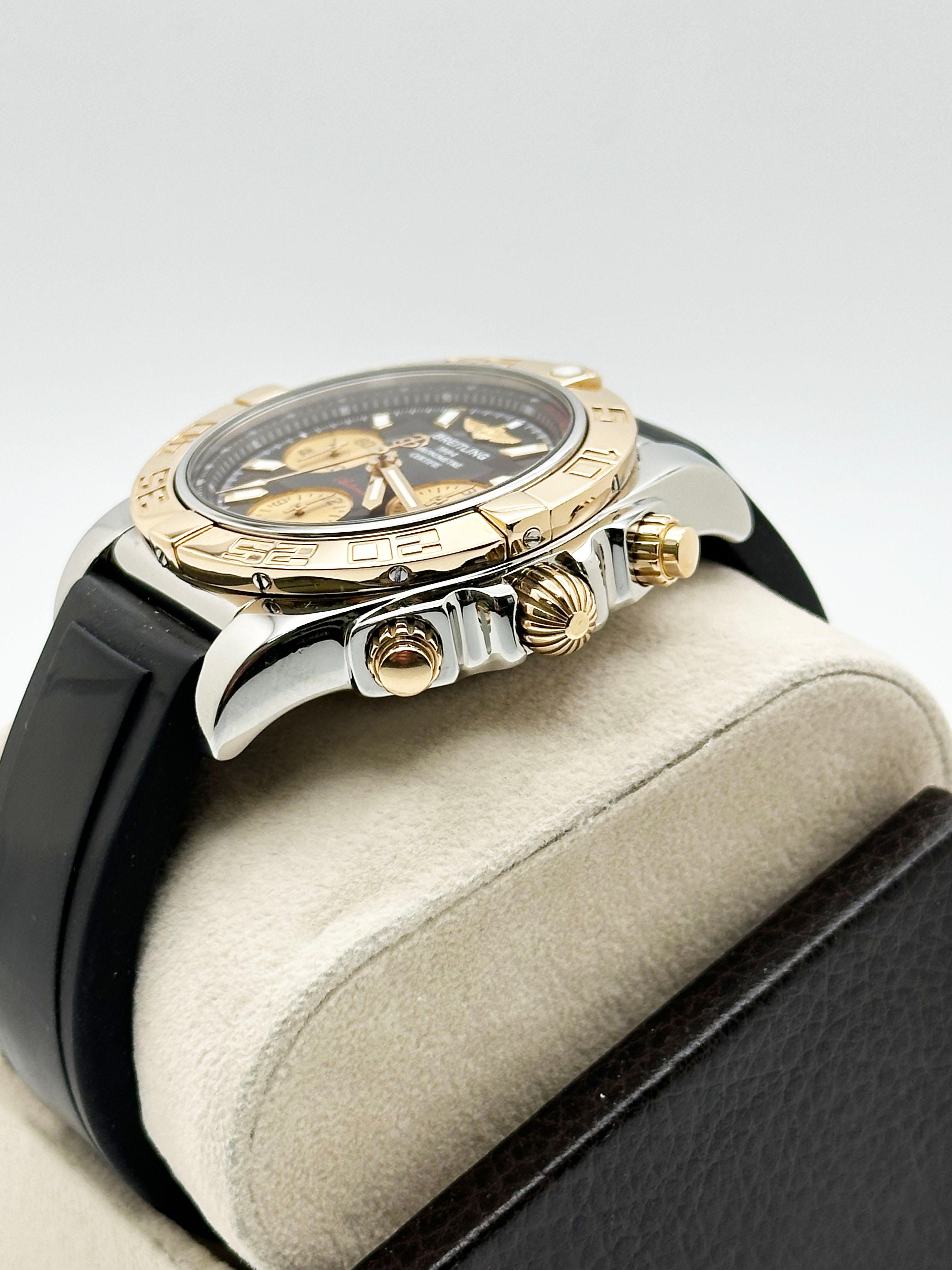 Breitling Chronomat 41 CB0140 18K Rose Gold Stainless Steel Rubber Strap 41mm 1